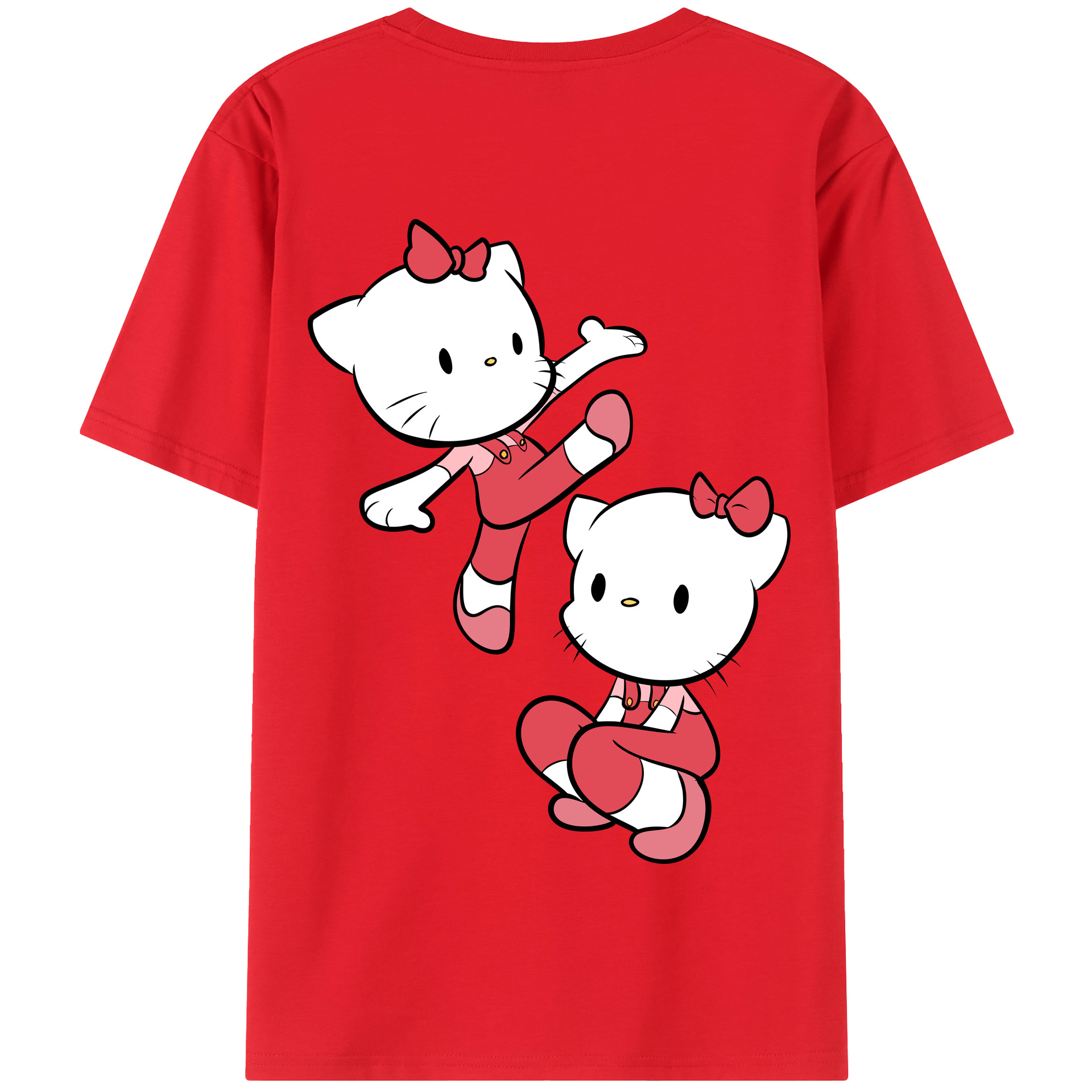 （画像用） Hello Kitty ハローキティ 綿100％半袖Tシャツ（背面プリント）