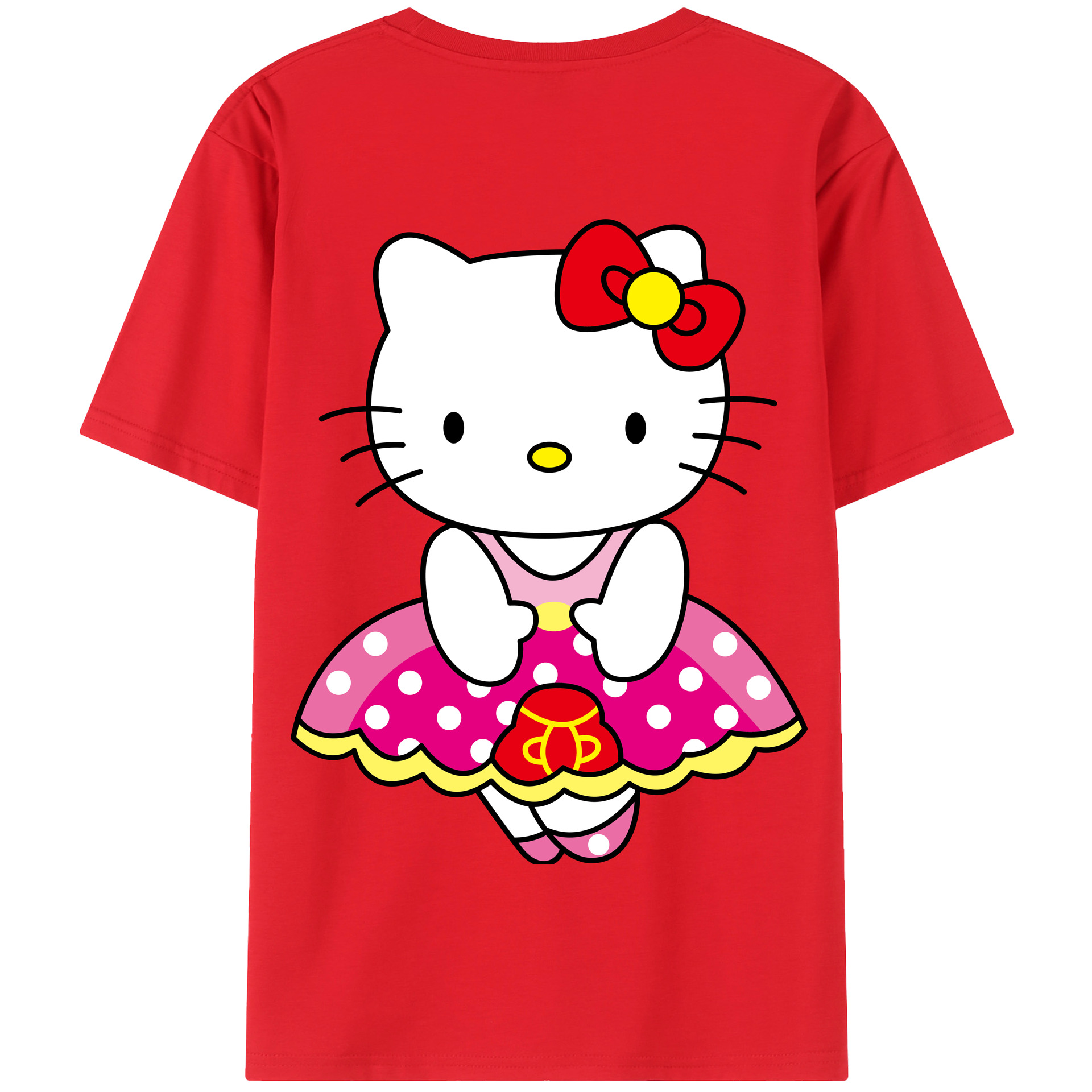 （画像用） Hello Kitty ハローキティ 綿100％半袖Tシャツ（背面プリント）