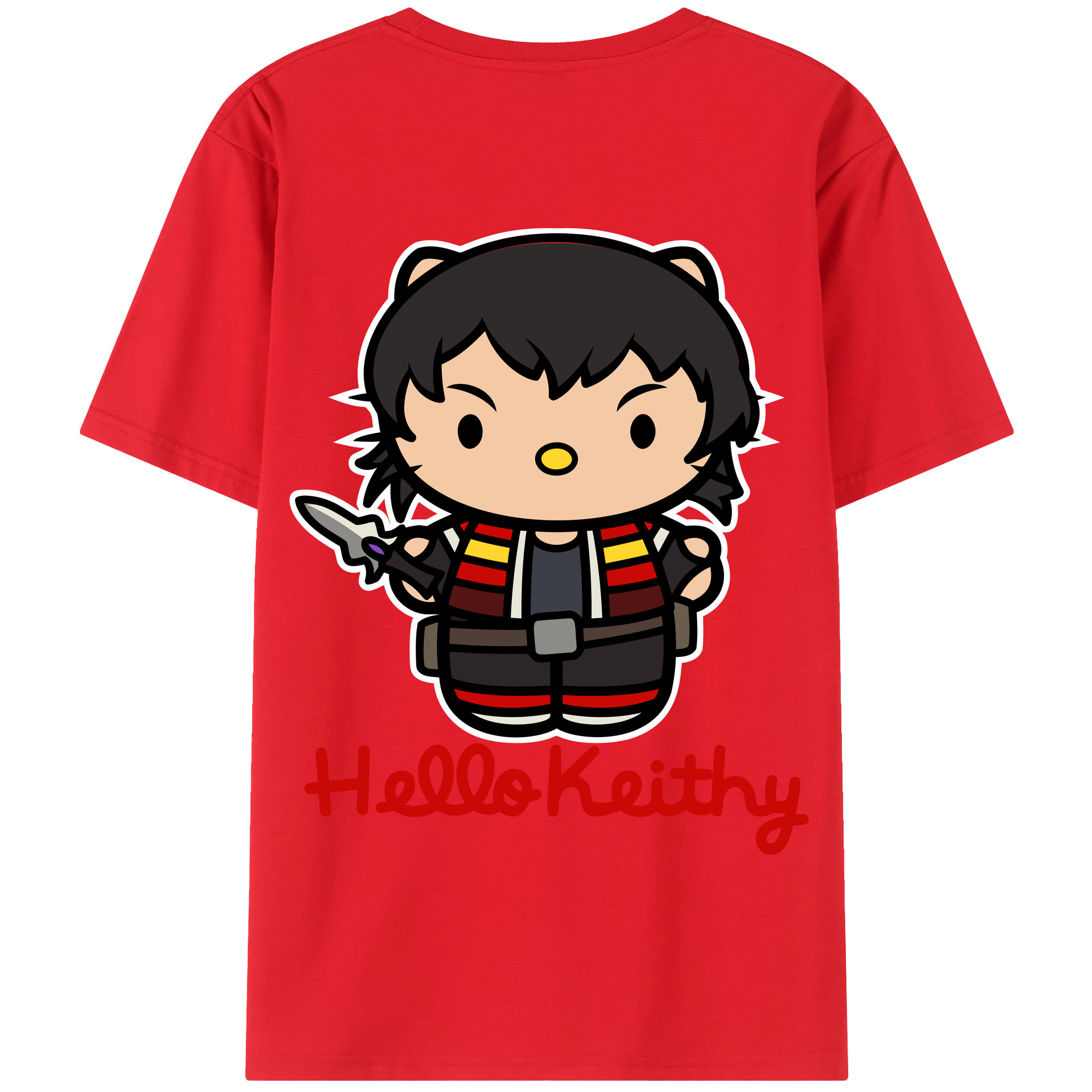 （画像用） Hello Kitty ハローキティ 綿100％半袖Tシャツ（背面プリント）
