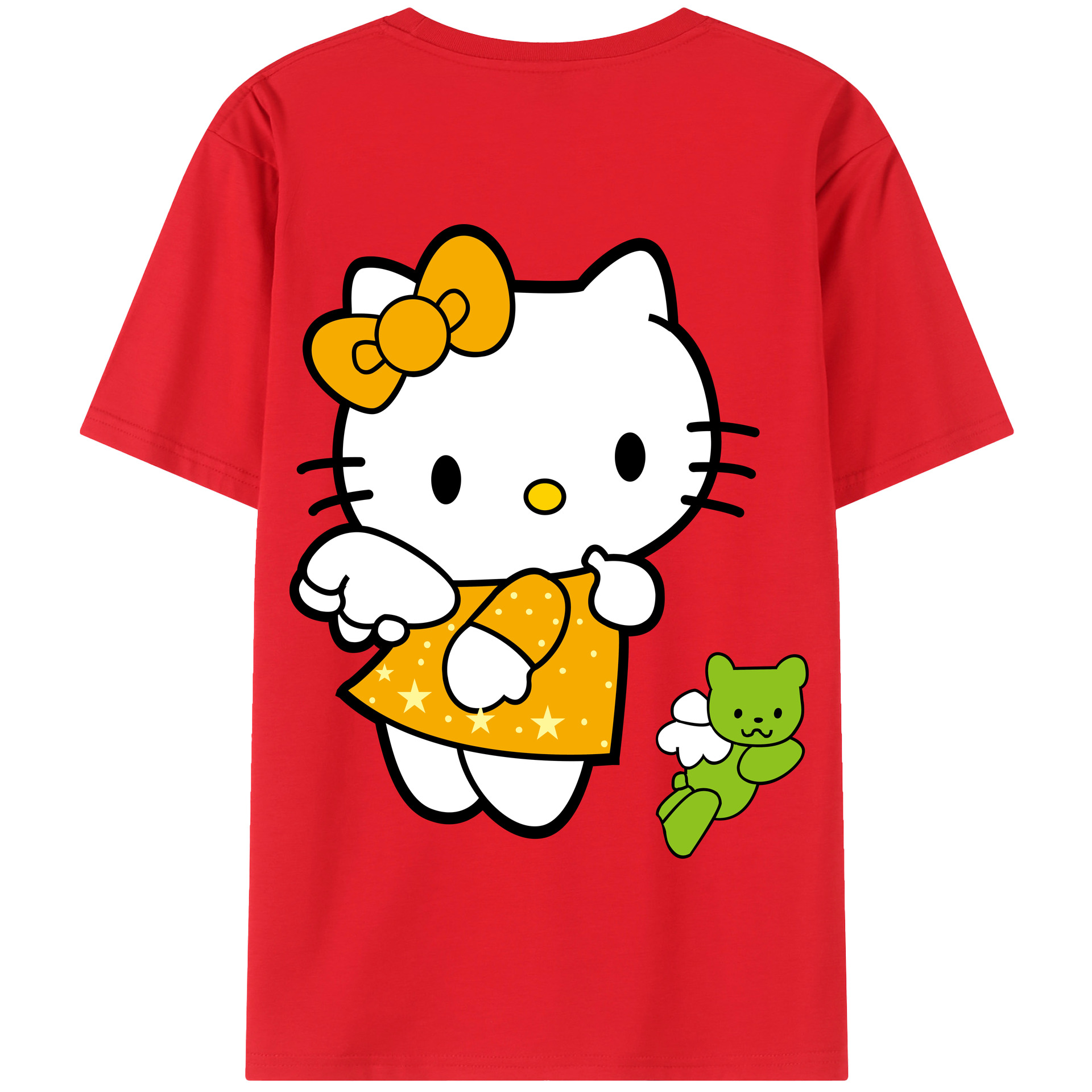 （画像用） Hello Kitty ハローキティ 綿100％半袖Tシャツ（背面プリント）