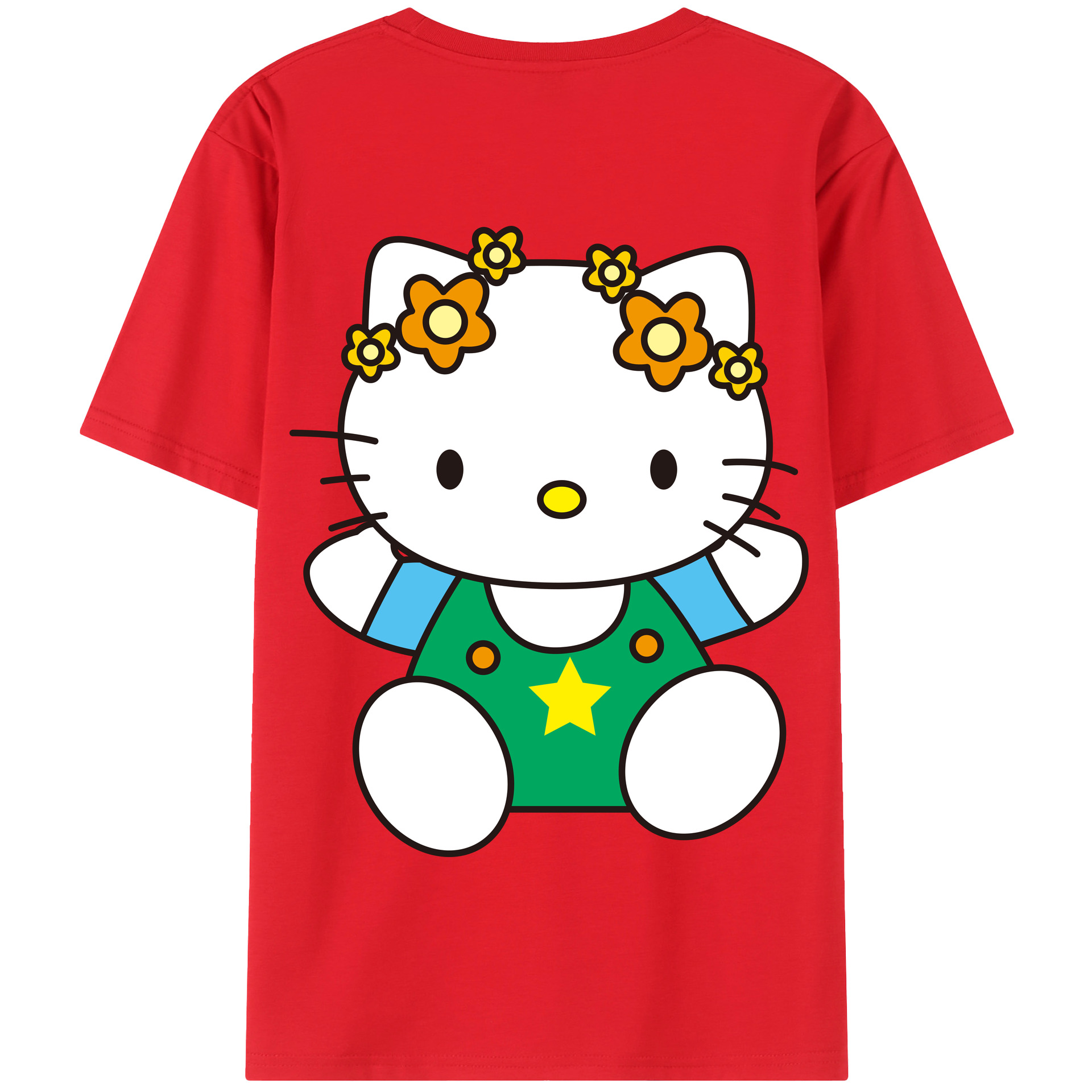 （画像用） Hello Kitty ハローキティ 綿100％半袖Tシャツ（背面プリント）