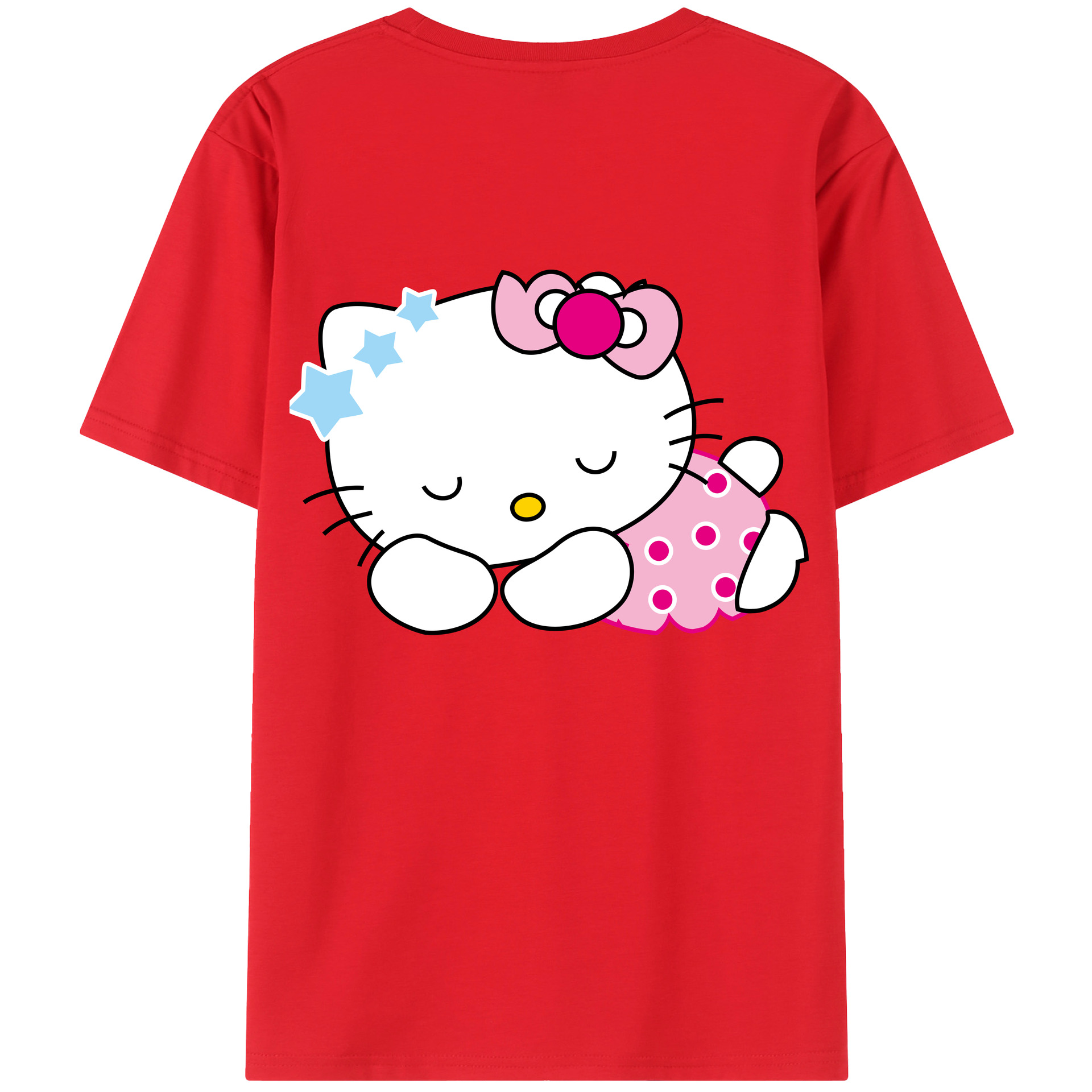 （画像用） Hello Kitty ハローキティ 綿100％半袖Tシャツ（背面プリント）