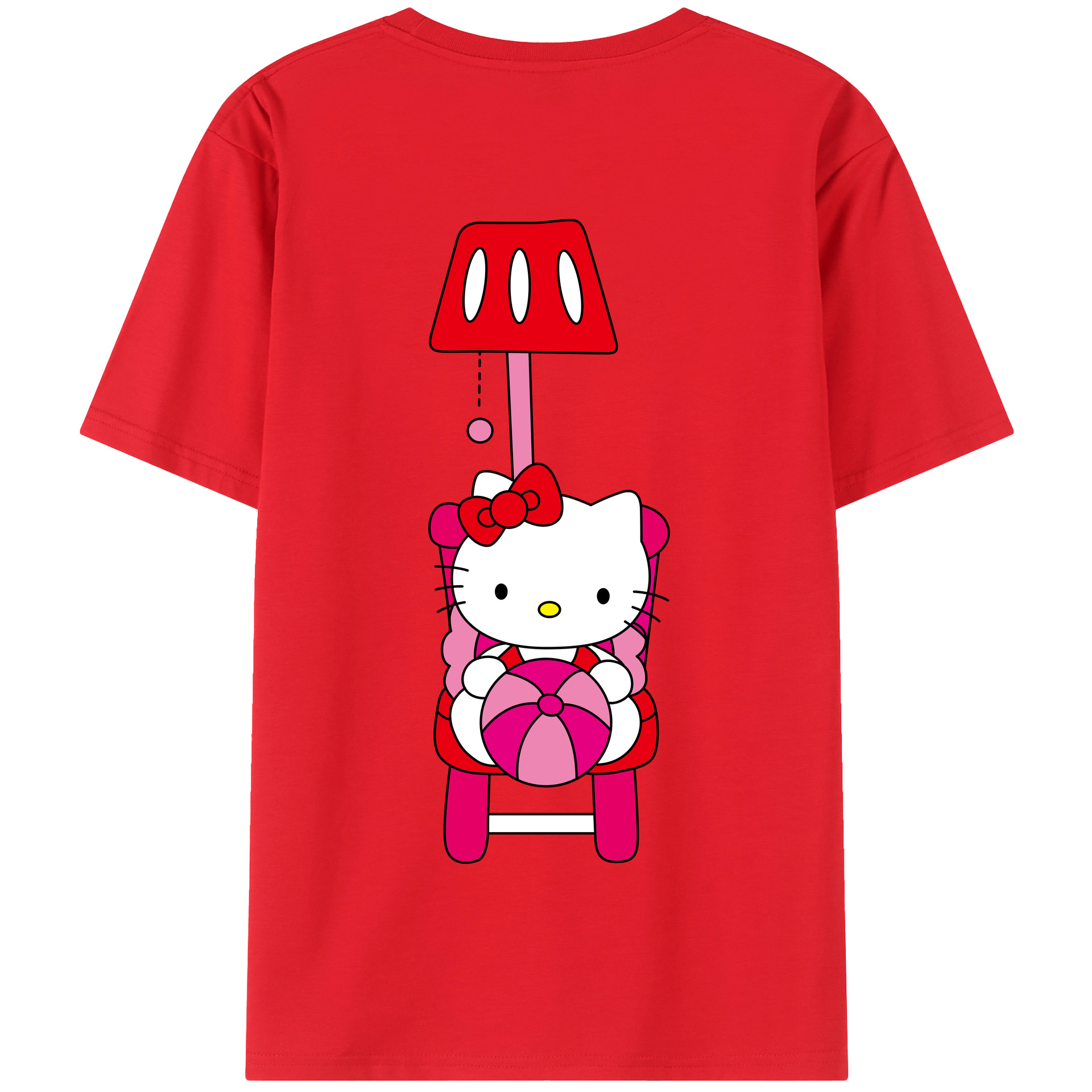 （画像用） Hello Kitty ハローキティ 綿100％半袖Tシャツ（背面プリント）
