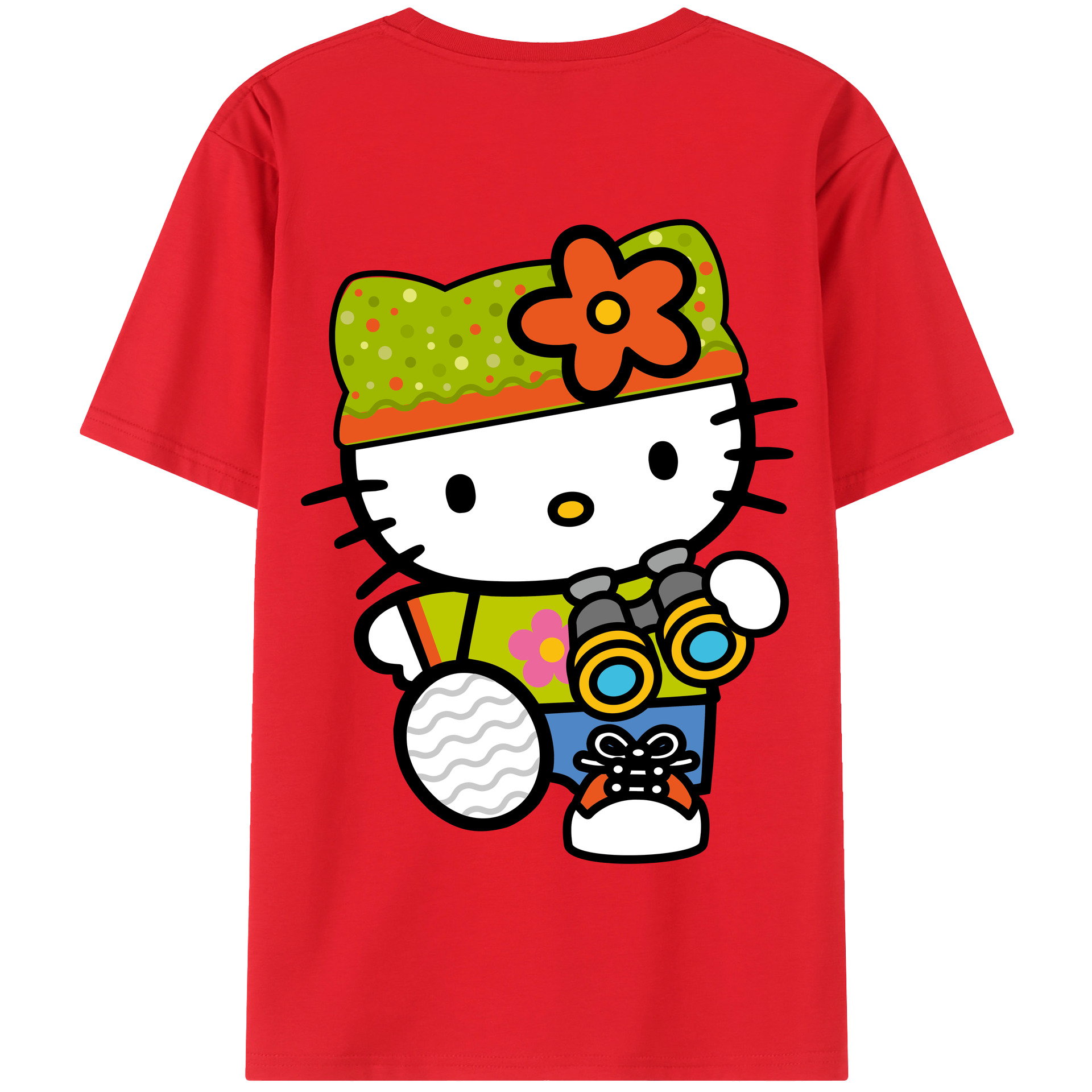 （画像用） Hello Kitty ハローキティ 綿100％半袖Tシャツ（背面プリント）