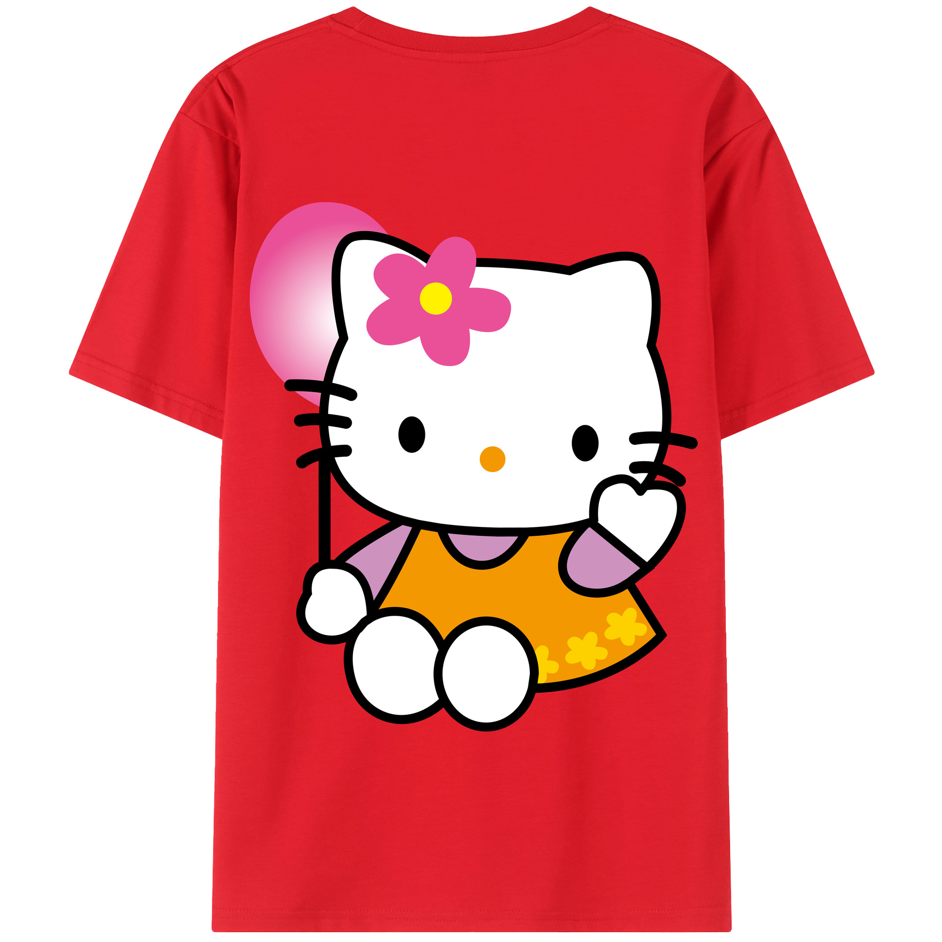 （画像用） Hello Kitty ハローキティ 綿100％半袖Tシャツ（背面プリント）