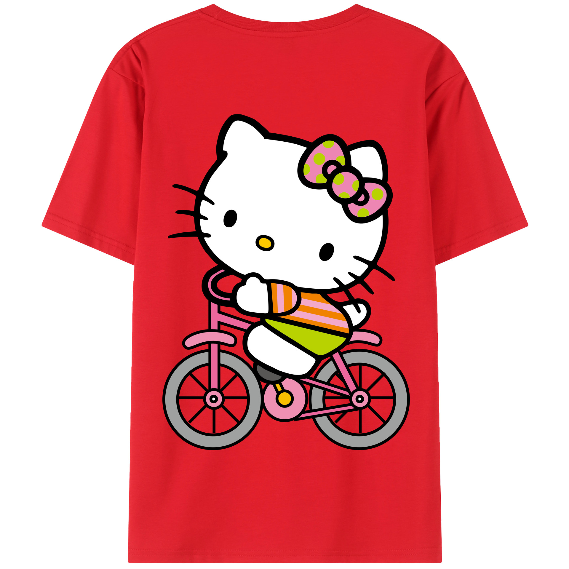 （画像用） Hello Kitty ハローキティ 綿100％半袖Tシャツ（背面プリント）