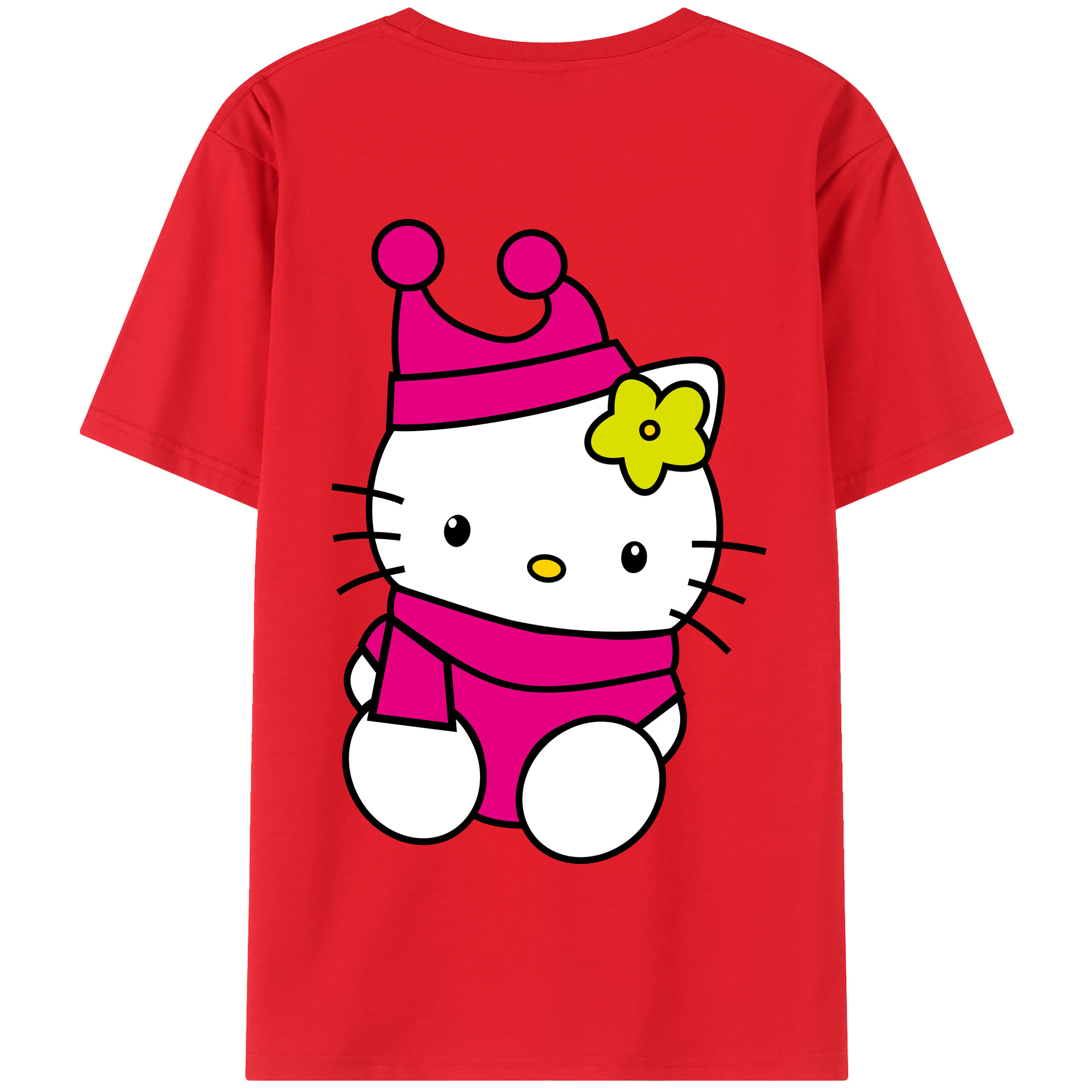 （画像用） Hello Kitty ハローキティ 綿100％半袖Tシャツ（背面プリント）