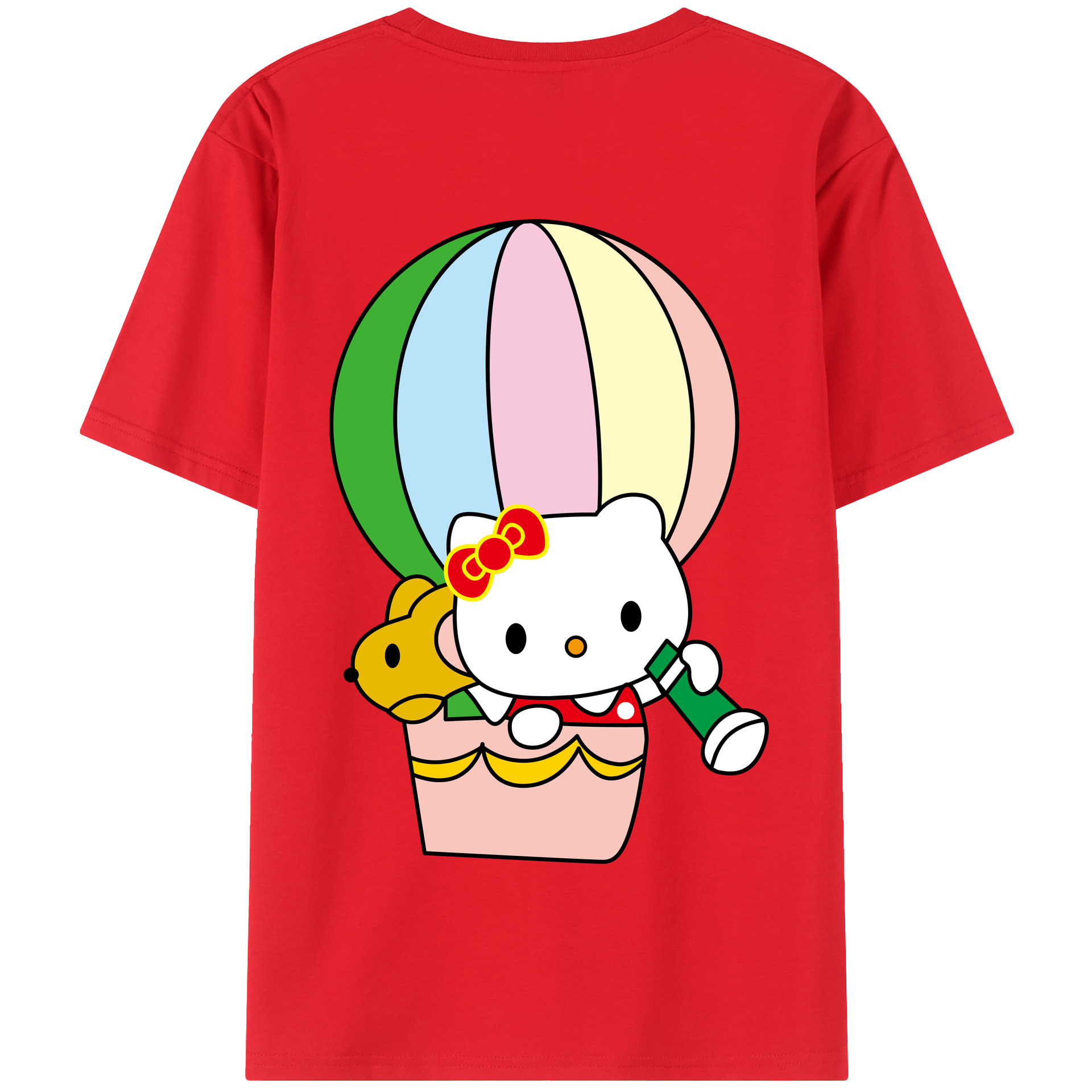 （画像用） Hello Kitty ハローキティ 綿100％半袖Tシャツ（背面プリント）