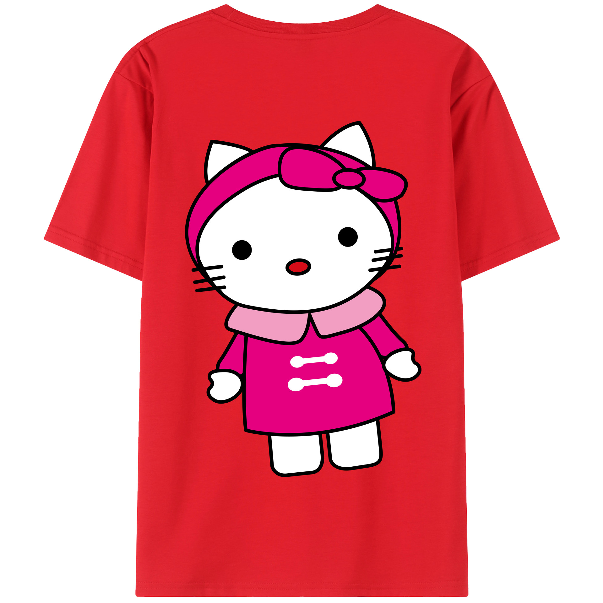 （画像用） Hello Kitty ハローキティ 綿100％半袖Tシャツ（背面プリント）