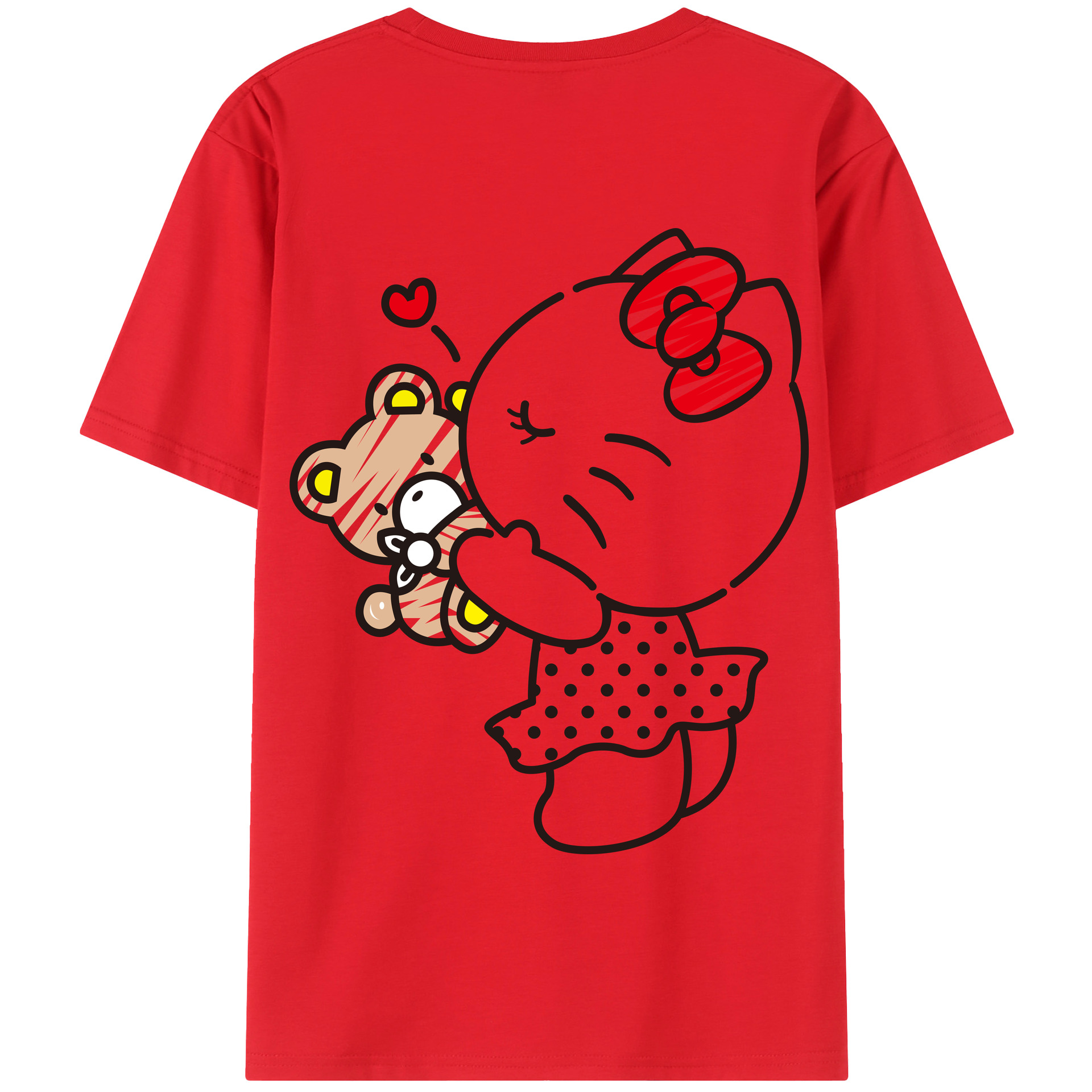 （画像用） Hello Kitty ハローキティ 綿100％半袖Tシャツ（背面プリント）