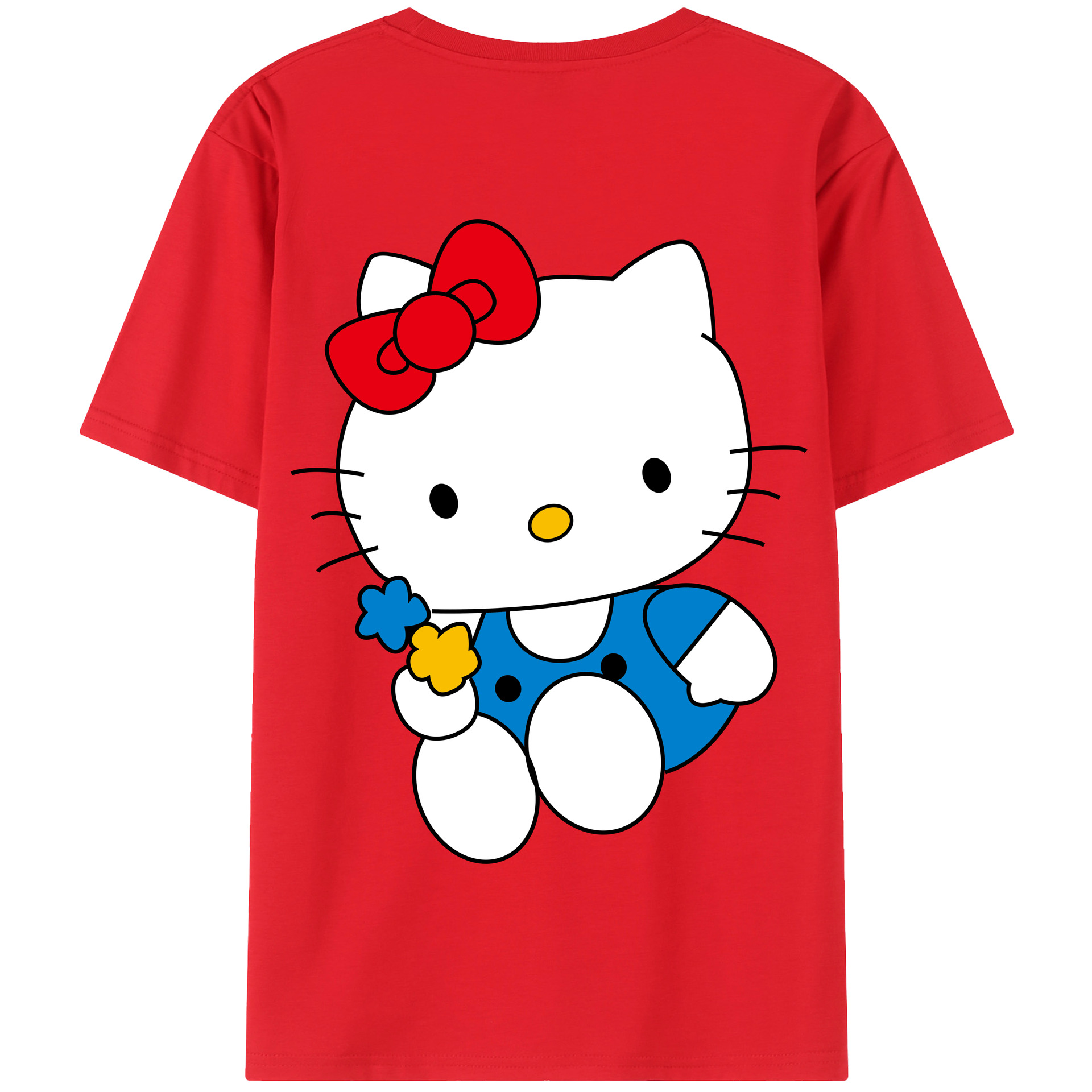 （画像用） Hello Kitty ハローキティ 綿100％半袖Tシャツ（背面プリント）