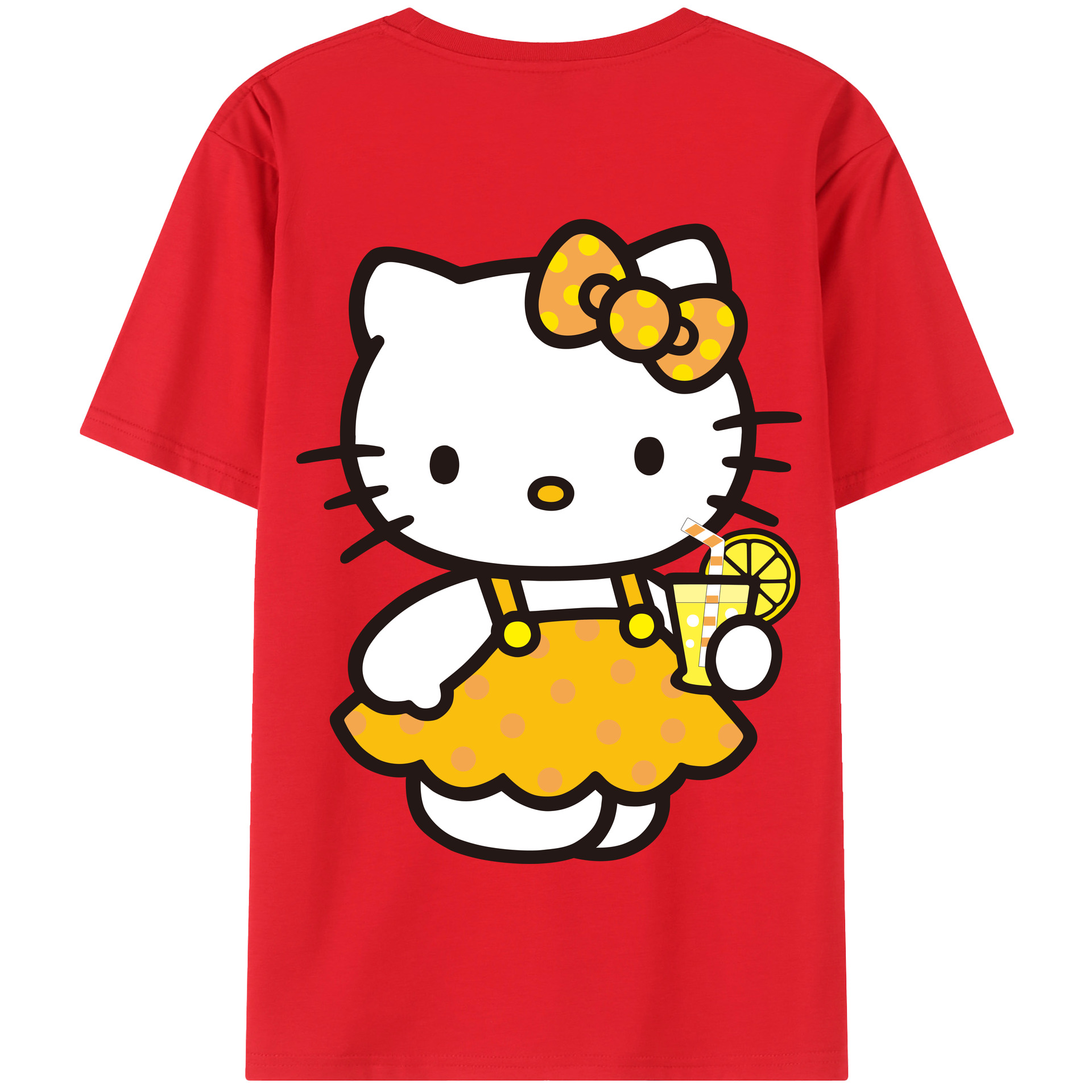 （画像用） Hello Kitty ハローキティ 綿100％半袖Tシャツ（背面プリント）