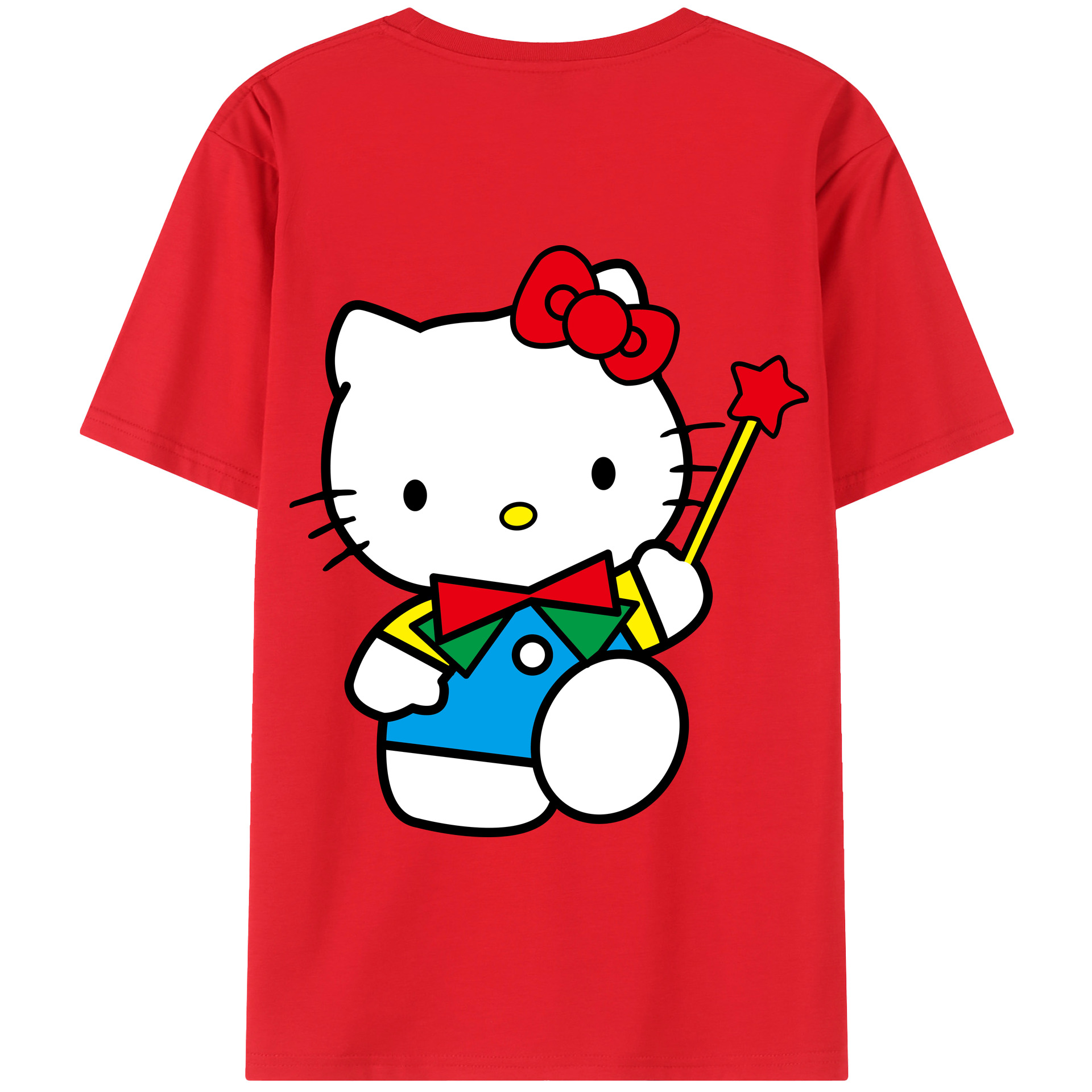 （画像用） Hello Kitty ハローキティ 綿100％半袖Tシャツ（背面プリント）
