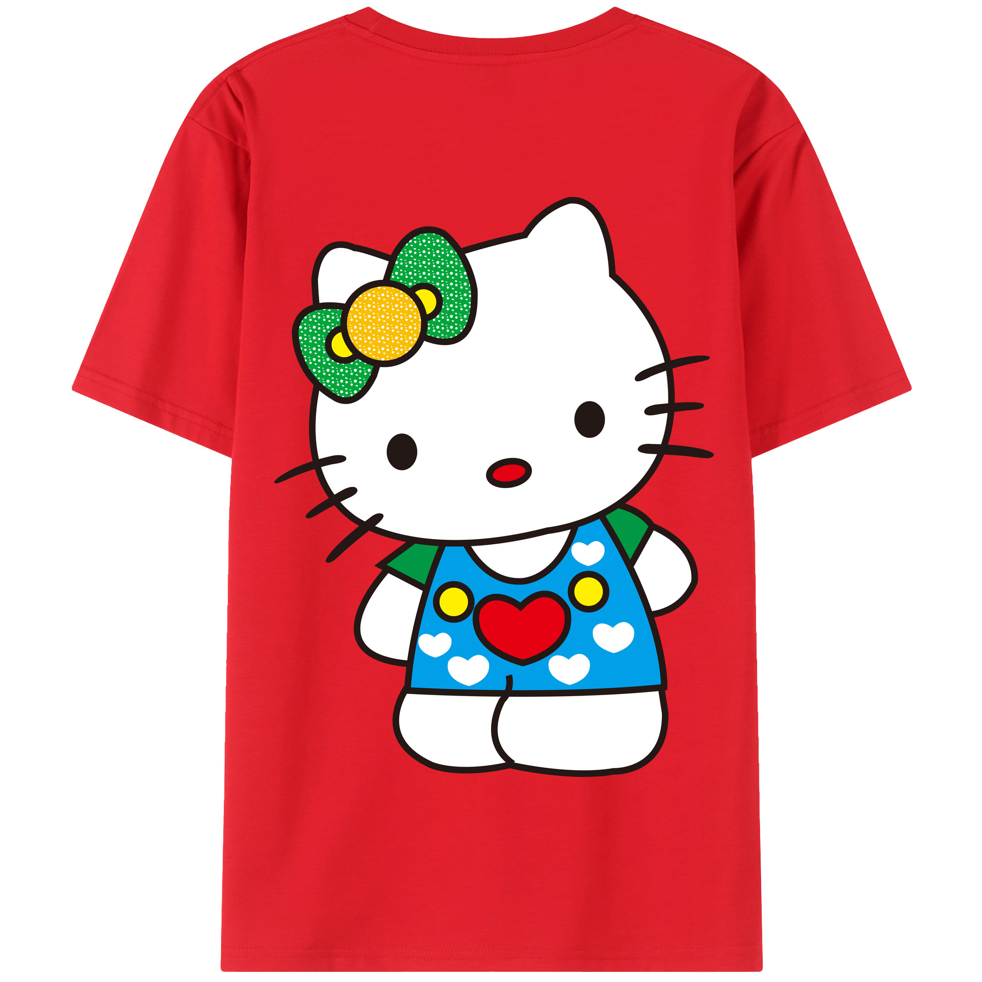 （画像用） Hello Kitty ハローキティ 綿100％半袖Tシャツ（背面プリント）