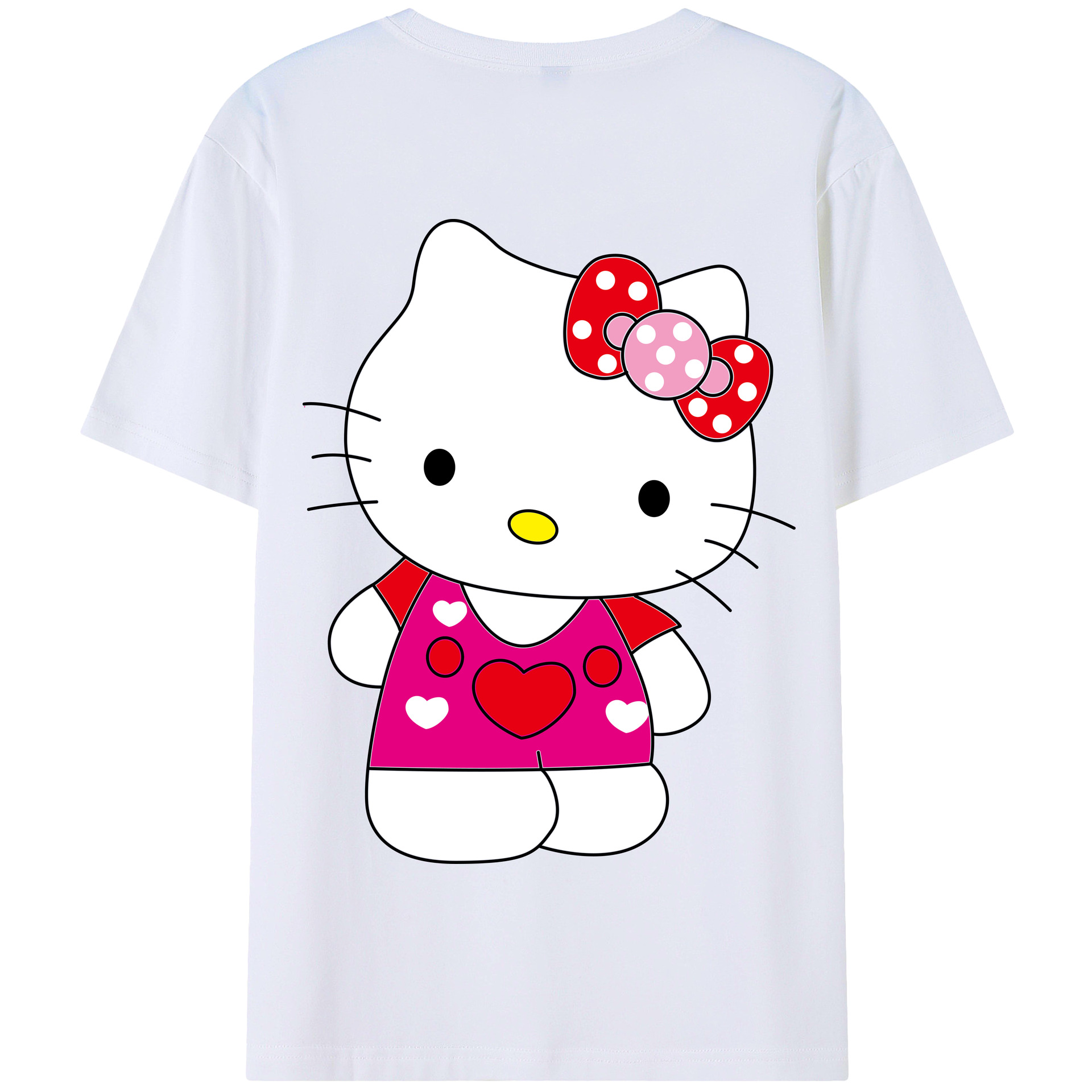 （画像用） Hello Kitty ハローキティ 綿100％半袖Tシャツ（背面プリント）