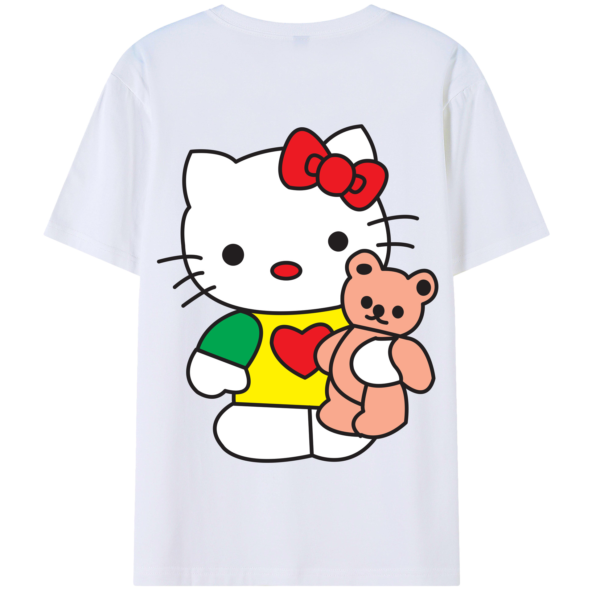 （画像用） Hello Kitty ハローキティ 綿100％半袖Tシャツ（背面プリント）