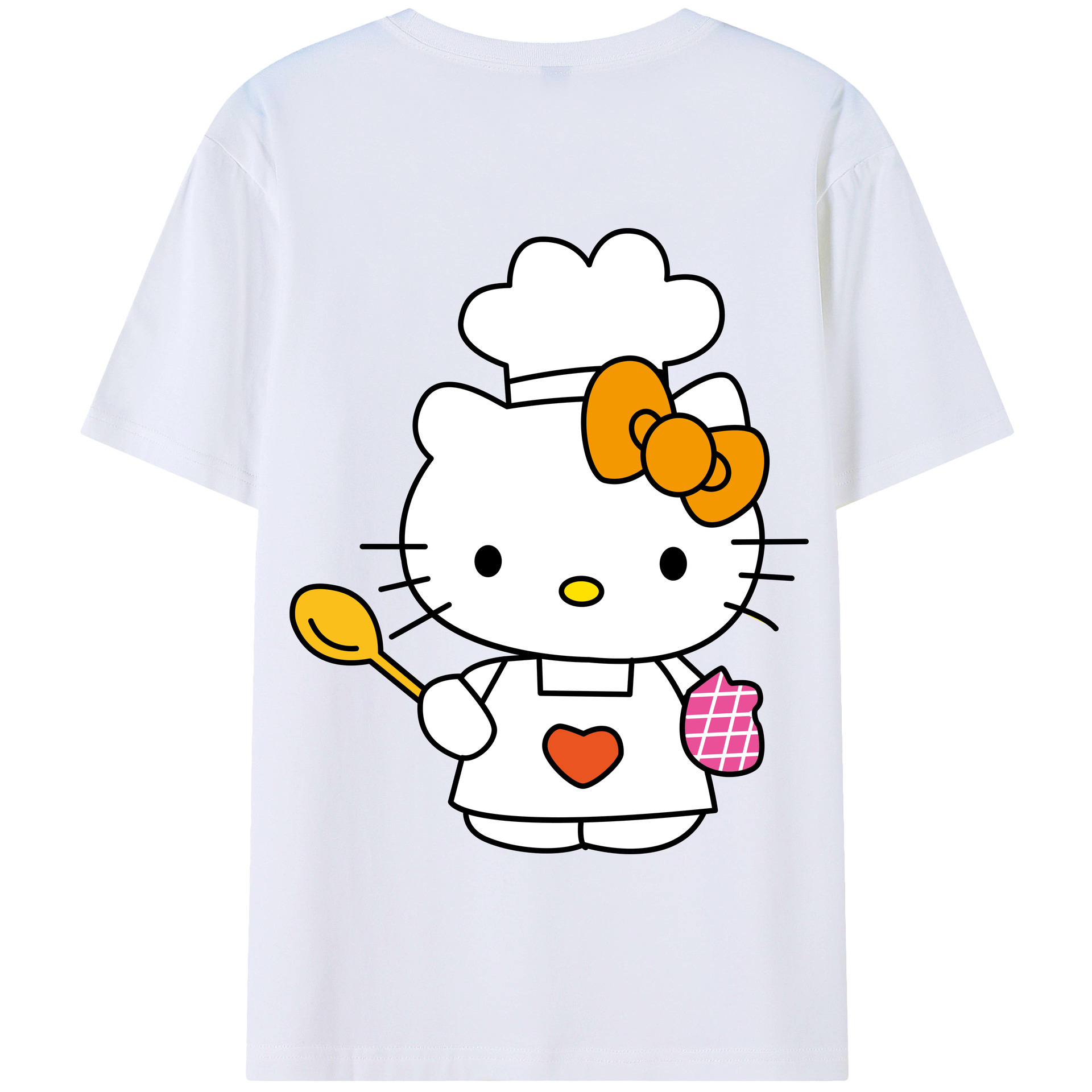 （画像用） Hello Kitty ハローキティ 綿100％半袖Tシャツ（背面プリント）