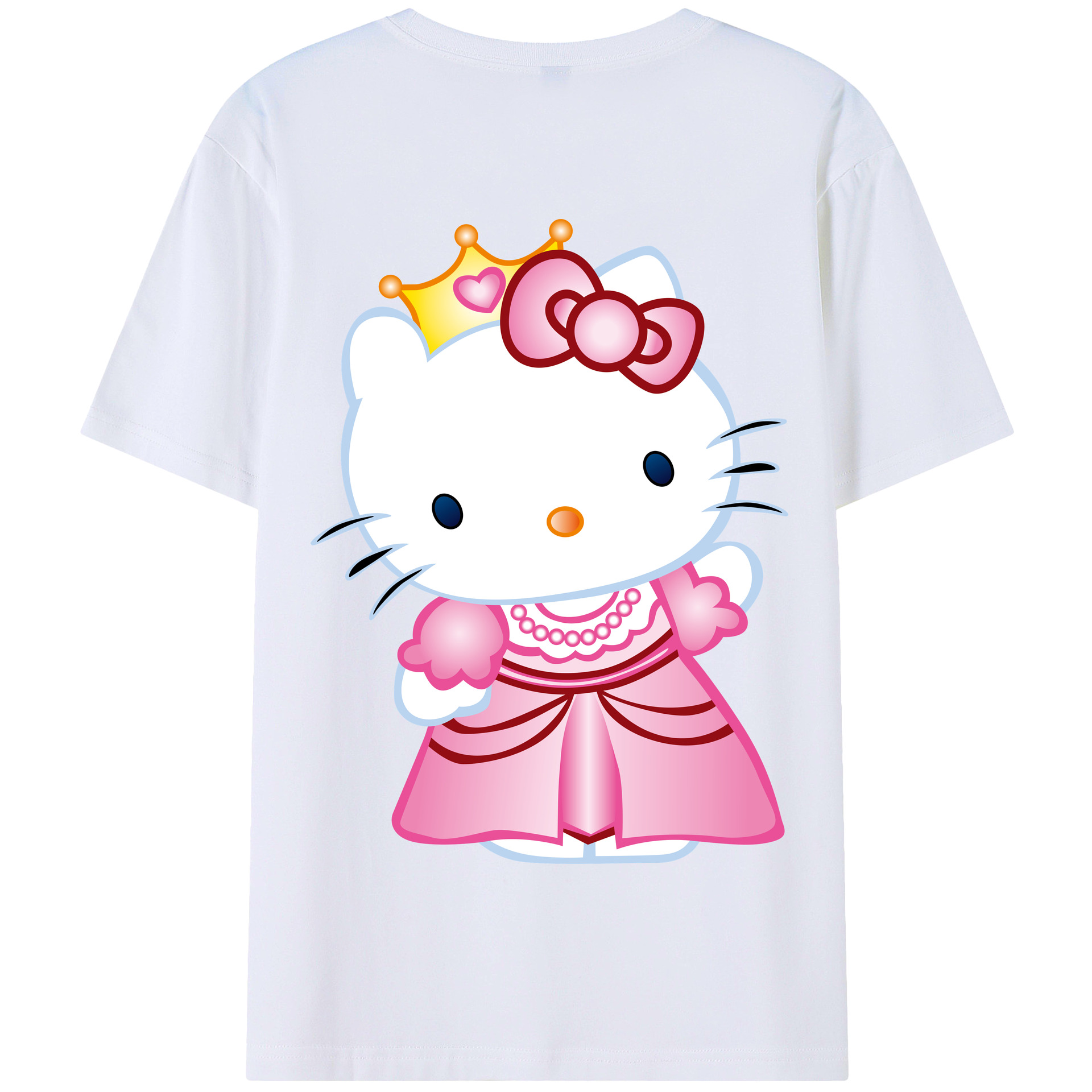 （画像用） Hello Kitty ハローキティ 綿100％半袖Tシャツ（背面プリント）