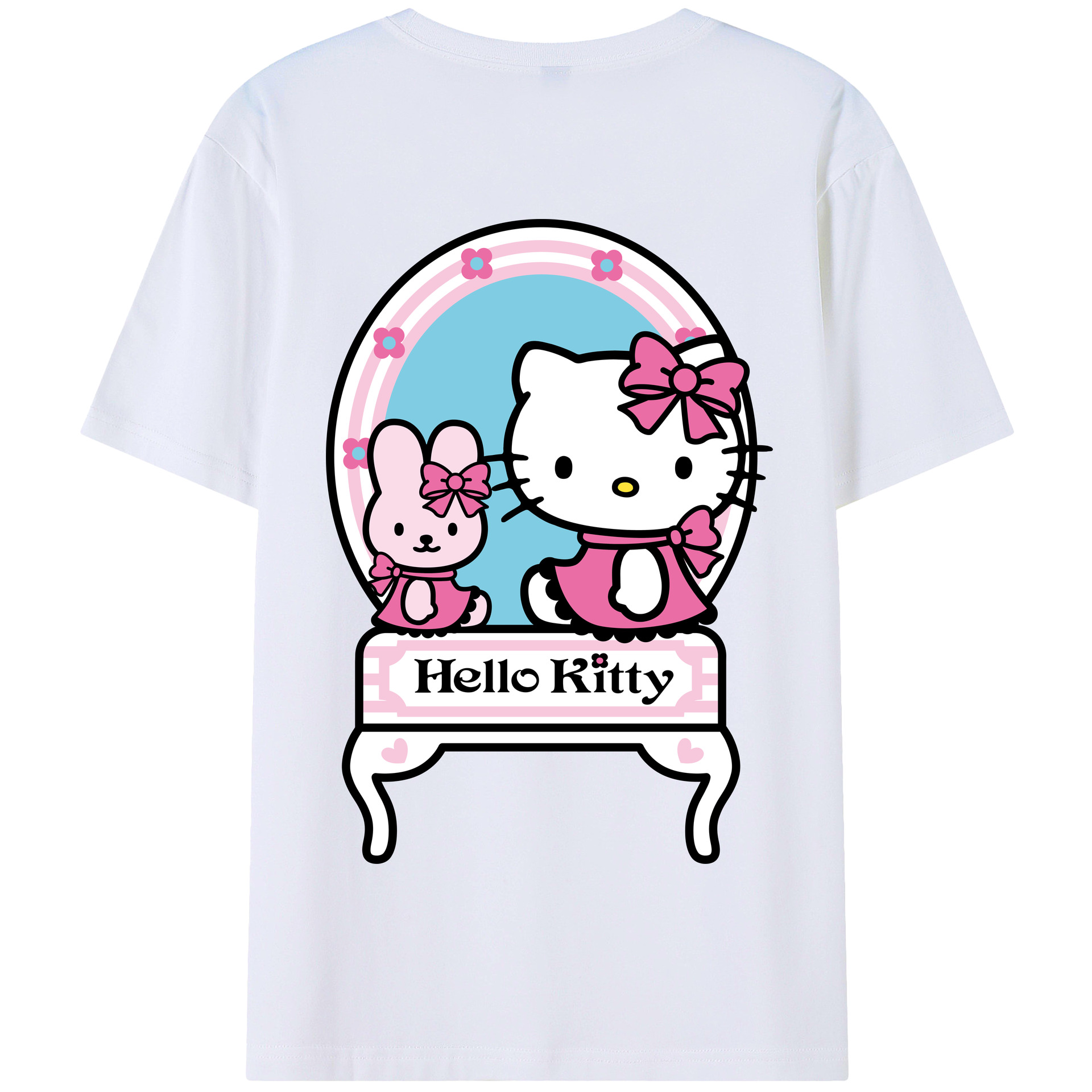 （画像用） Hello Kitty ハローキティ 綿100％半袖Tシャツ（背面プリント）