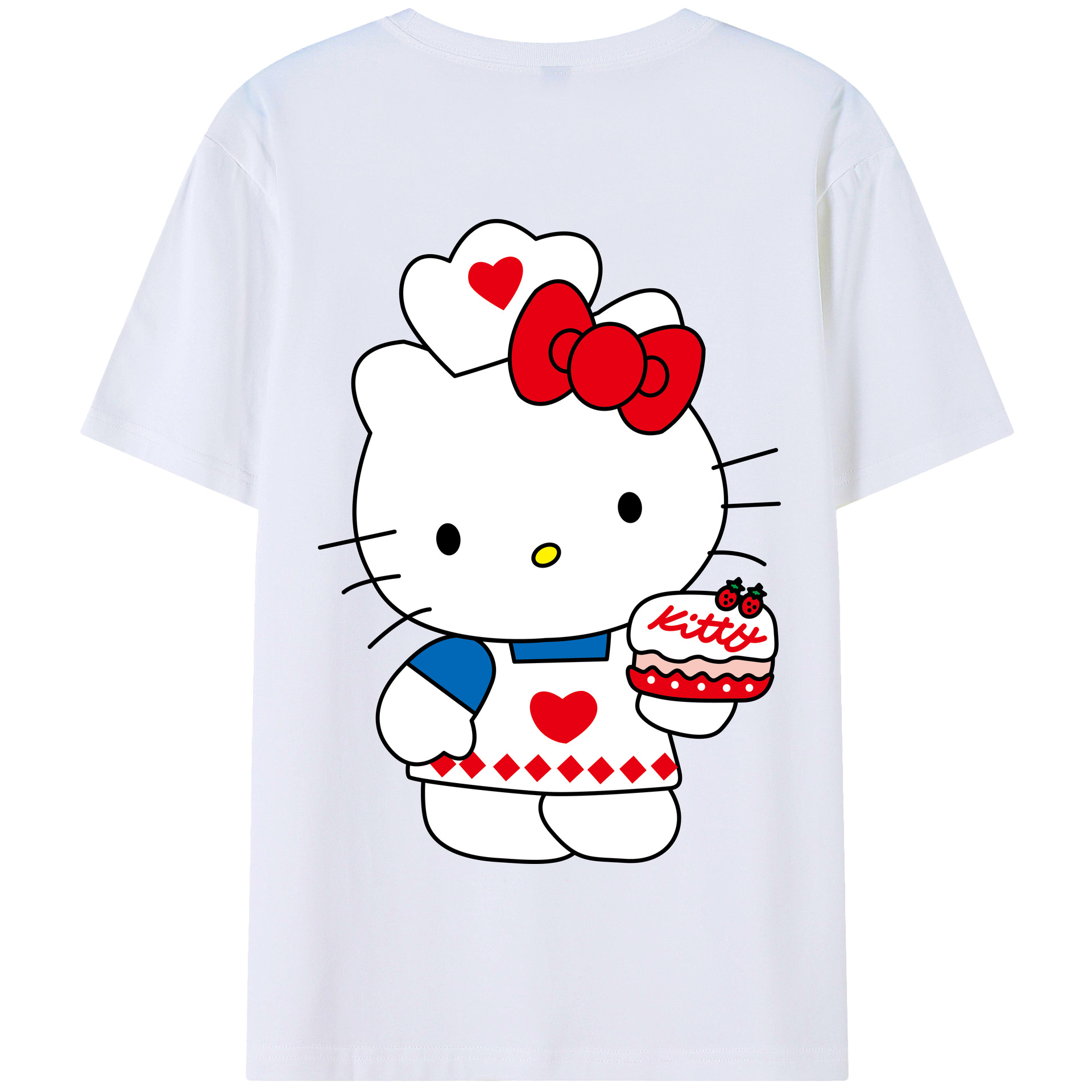 （画像用） Hello Kitty ハローキティ 綿100％半袖Tシャツ（背面プリント）