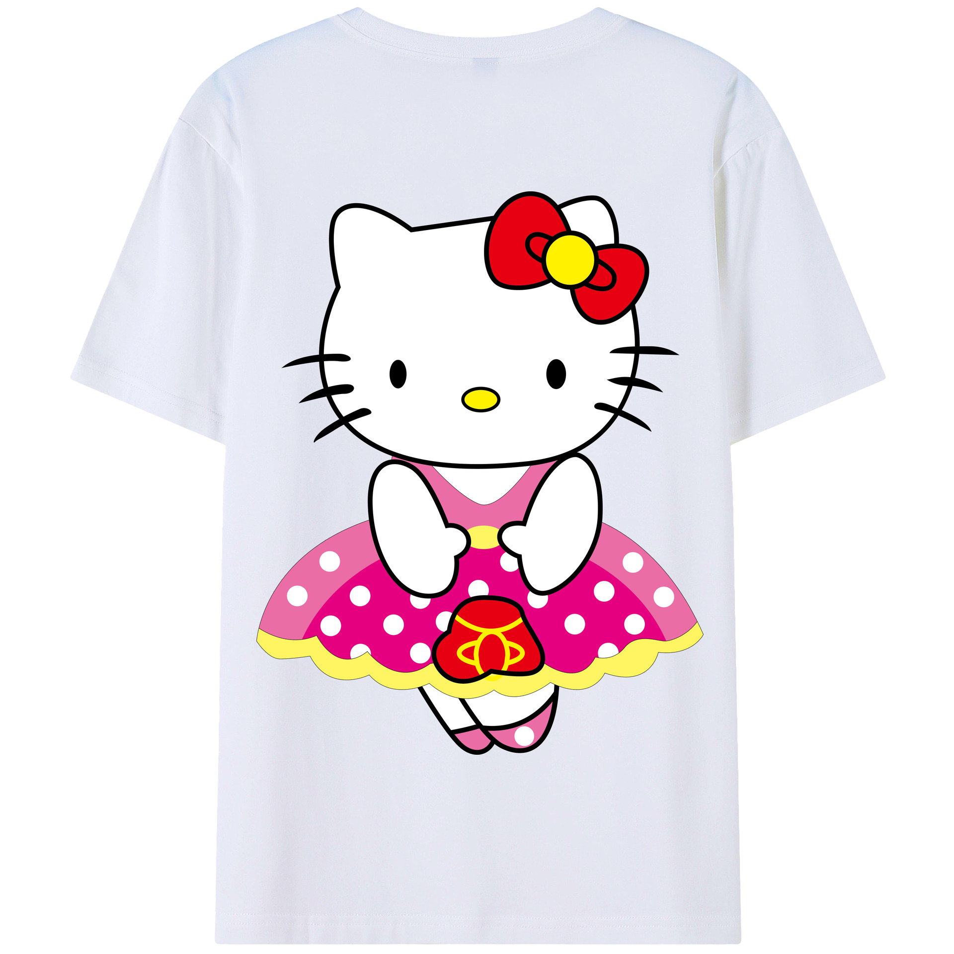 （画像用） Hello Kitty ハローキティ 綿100％半袖Tシャツ（背面プリント）