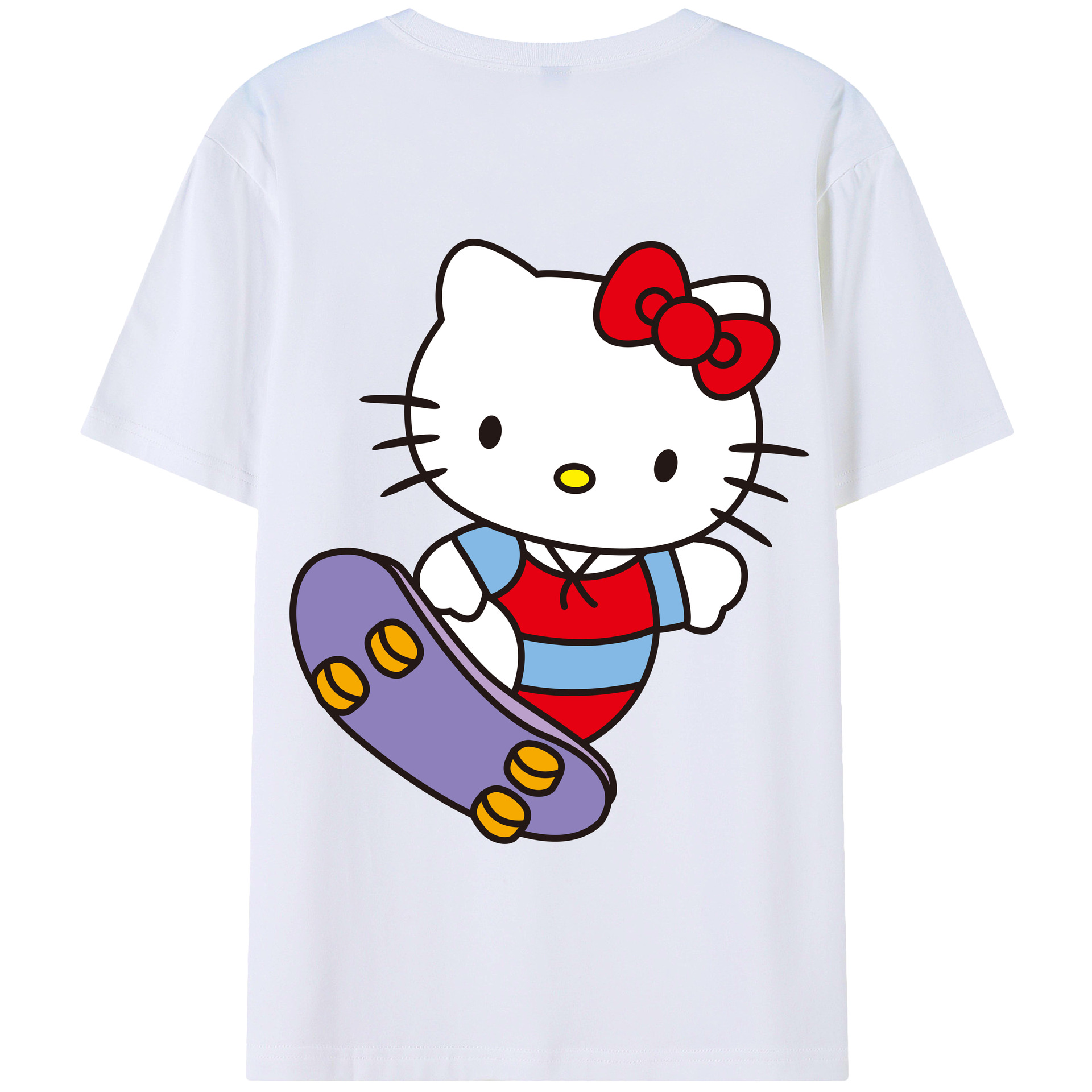 （画像用） Hello Kitty ハローキティ 綿100％半袖Tシャツ（背面プリント）