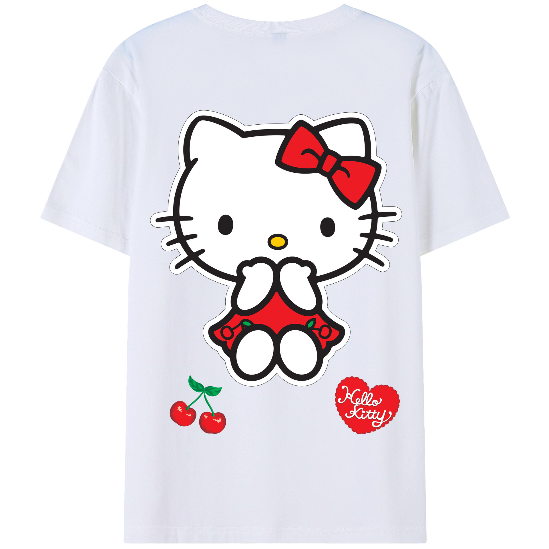 （画像用） Hello Kitty ハローキティ 綿100％半袖Tシャツ（背面プリント）