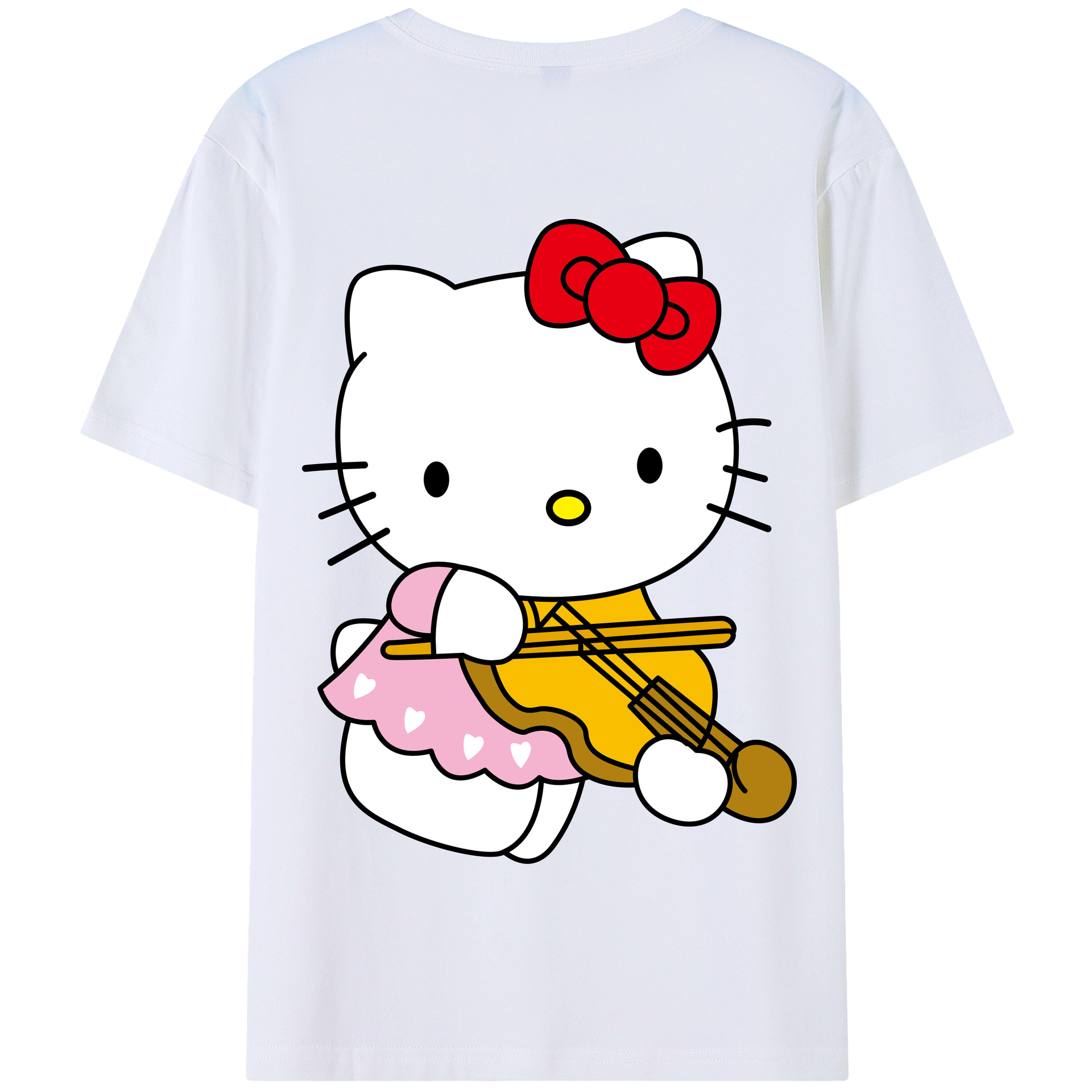 （画像用） Hello Kitty ハローキティ 綿100％半袖Tシャツ（背面プリント）