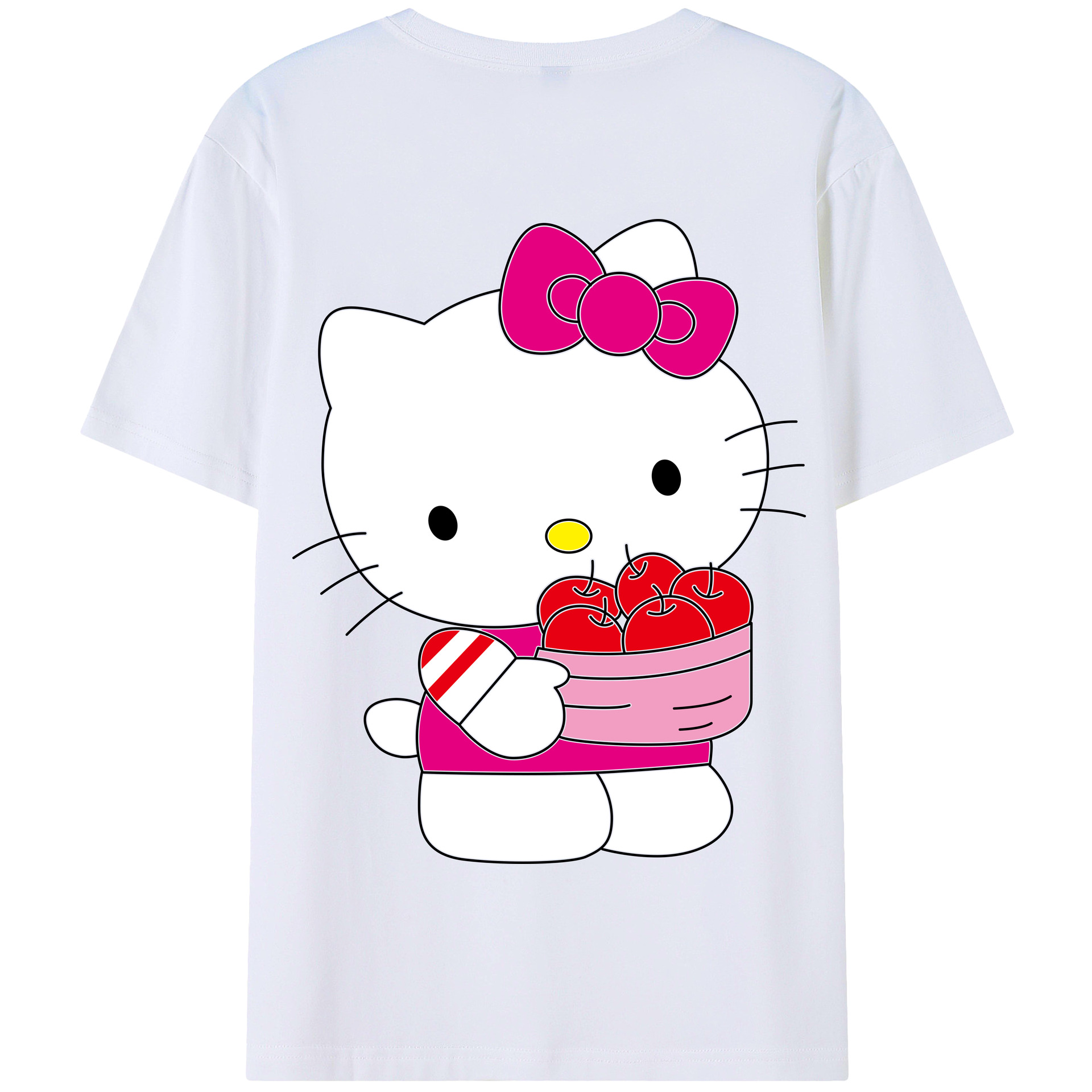 （画像用） Hello Kitty ハローキティ 綿100％半袖Tシャツ（背面プリント）