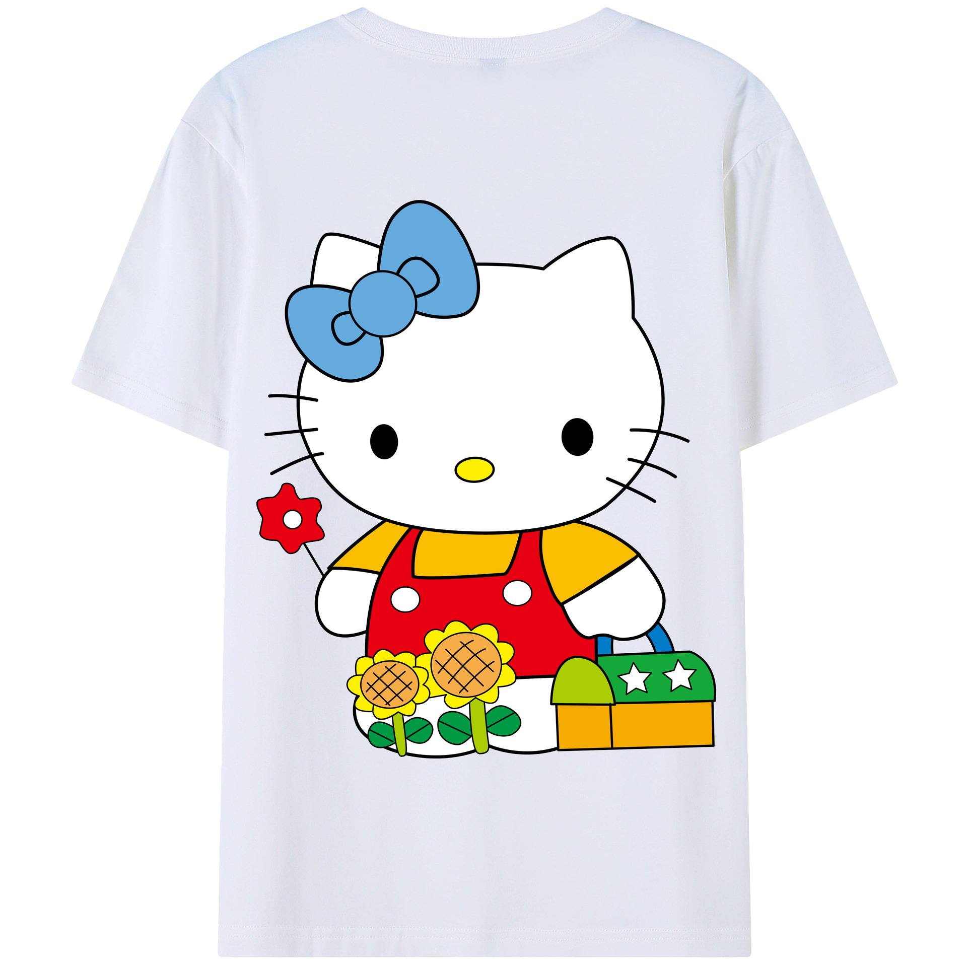 （画像用） Hello Kitty ハローキティ 綿100％半袖Tシャツ（背面プリント）