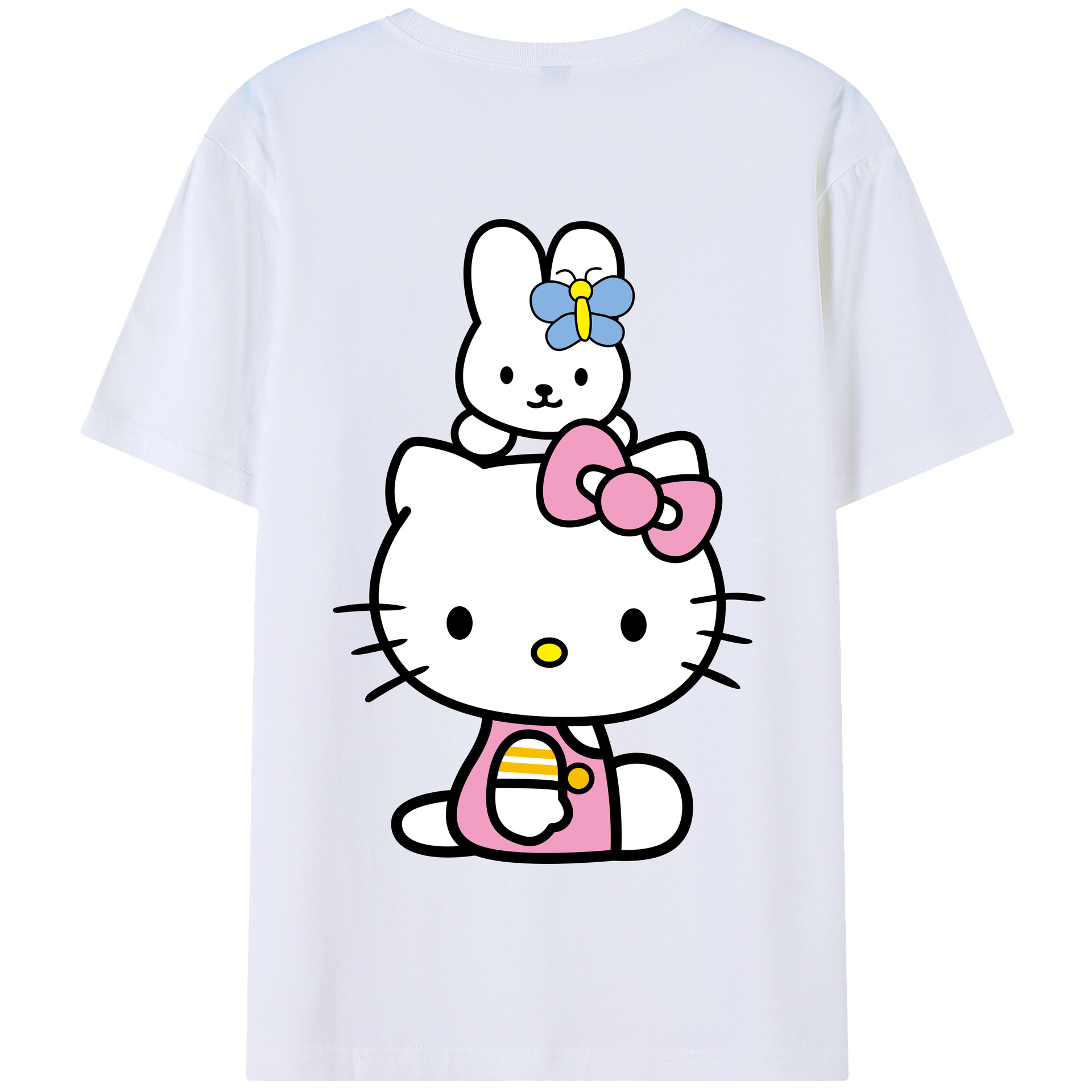 （画像用） Hello Kitty ハローキティ 綿100％半袖Tシャツ（背面プリント）