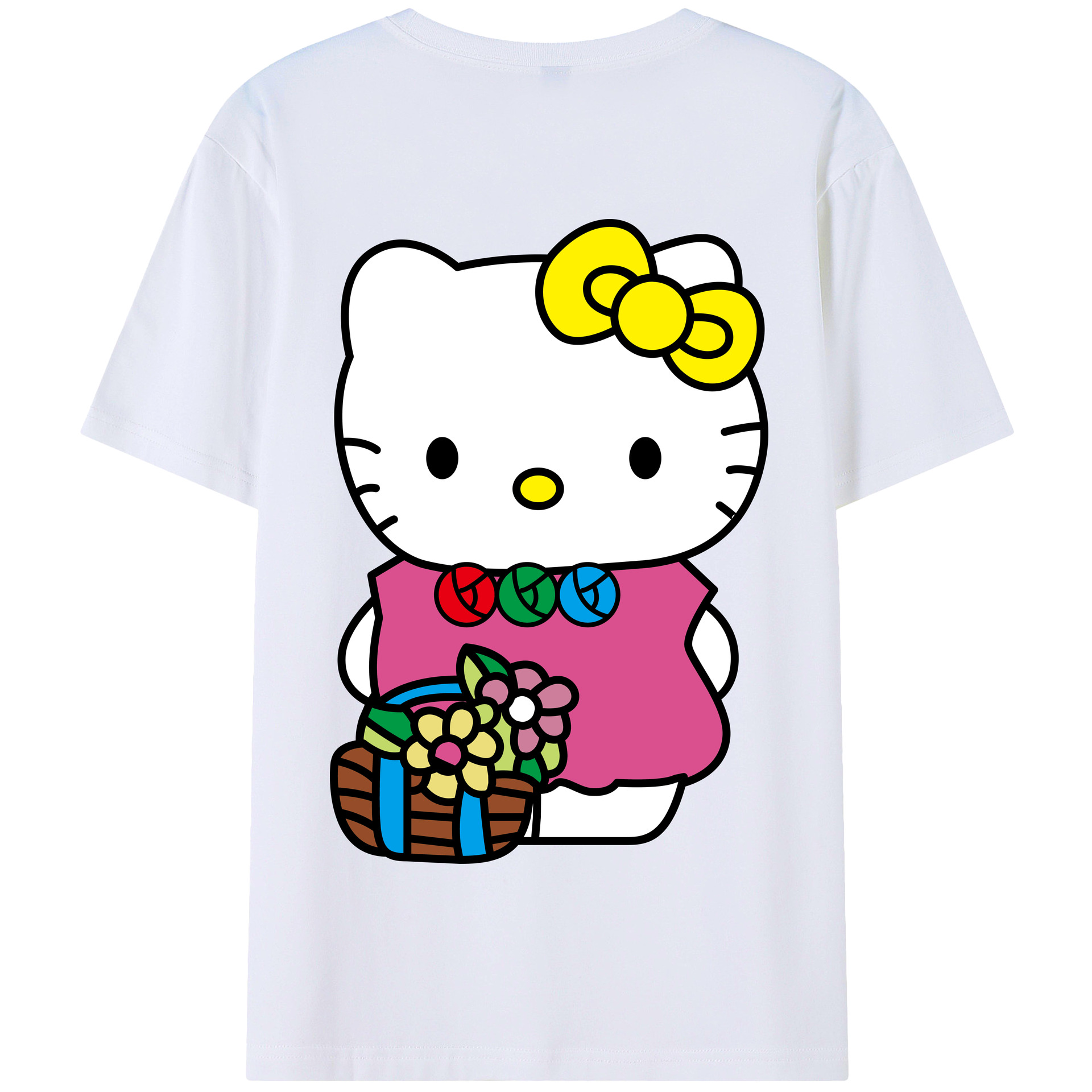 （画像用） Hello Kitty ハローキティ 綿100％半袖Tシャツ（背面プリント）