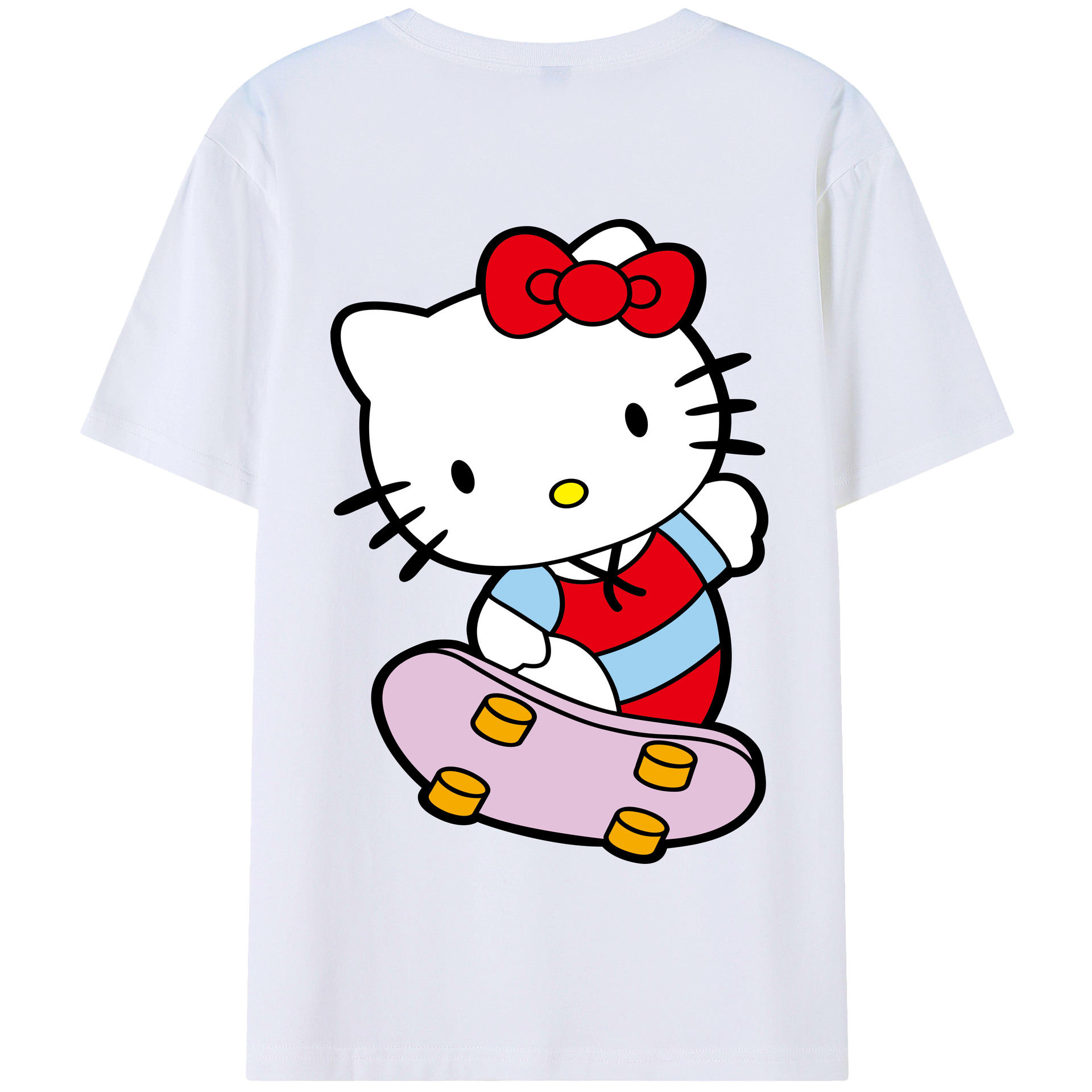 （画像用） Hello Kitty ハローキティ 綿100％半袖Tシャツ（背面プリント）