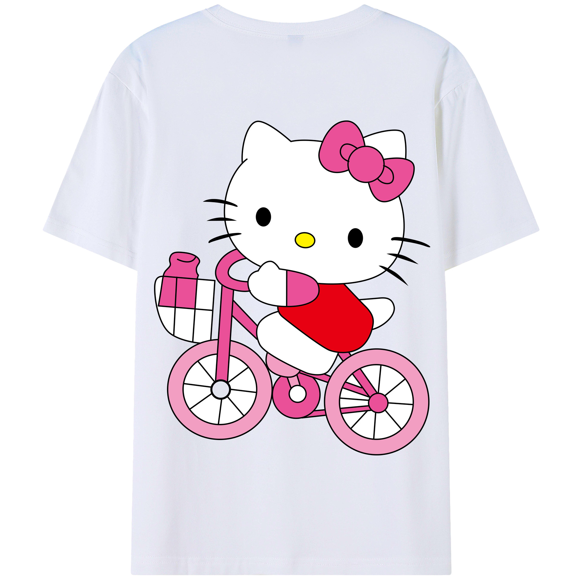（画像用） Hello Kitty ハローキティ 綿100％半袖Tシャツ（背面プリント）