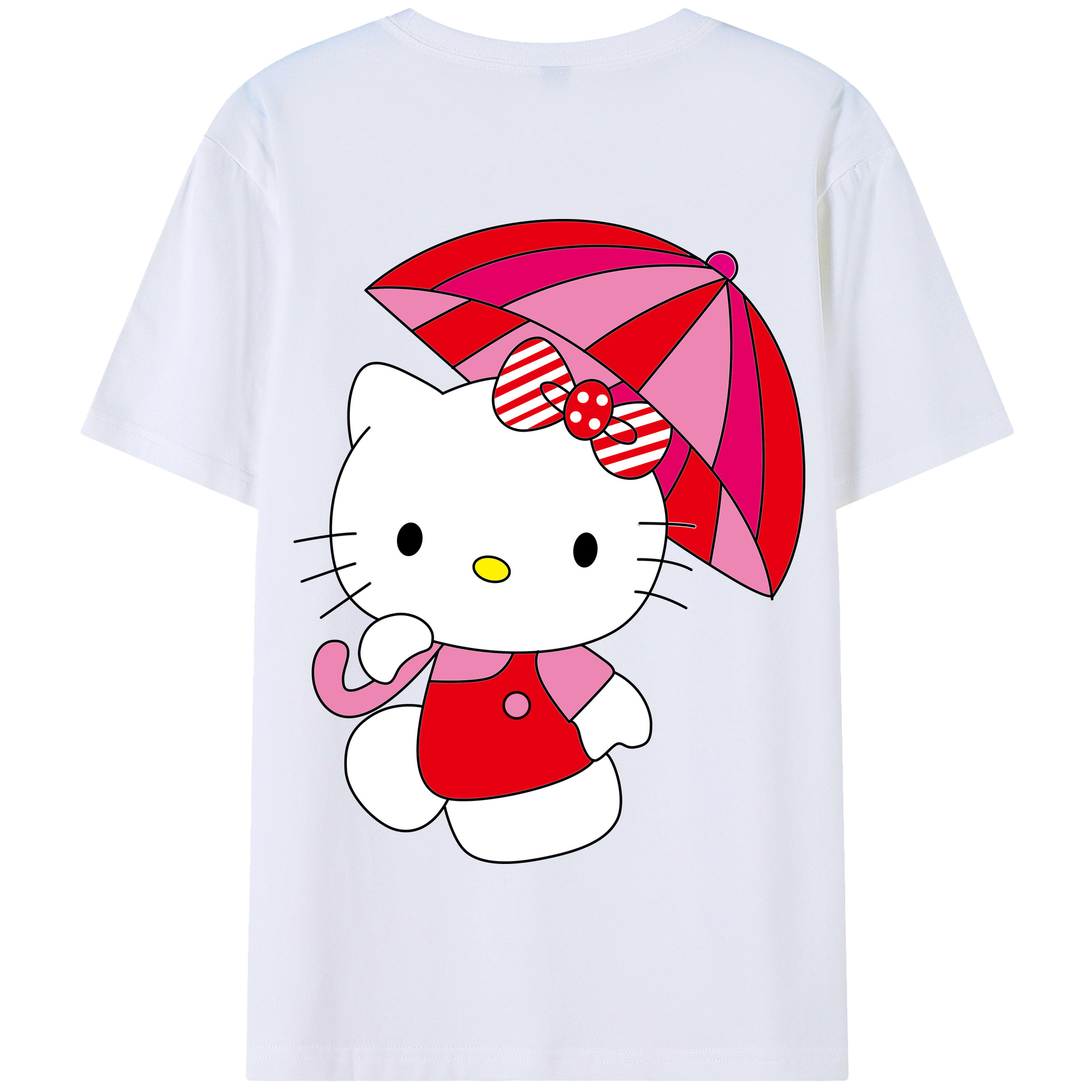 （画像用） Hello Kitty ハローキティ 綿100％半袖Tシャツ（背面プリント）
