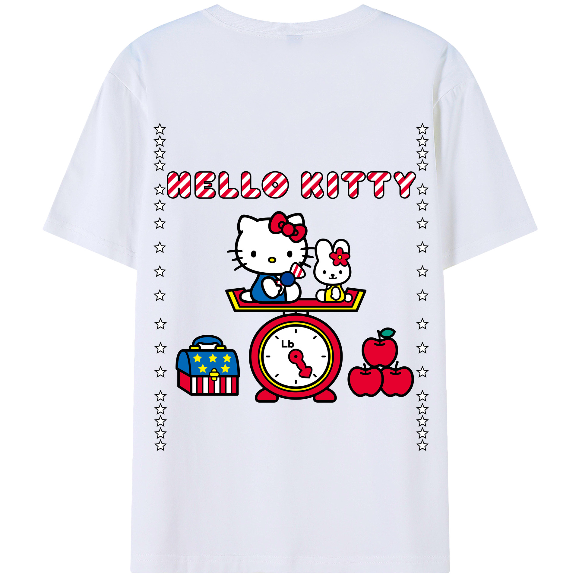 （画像用） Hello Kitty ハローキティ 綿100％半袖Tシャツ（背面プリント）