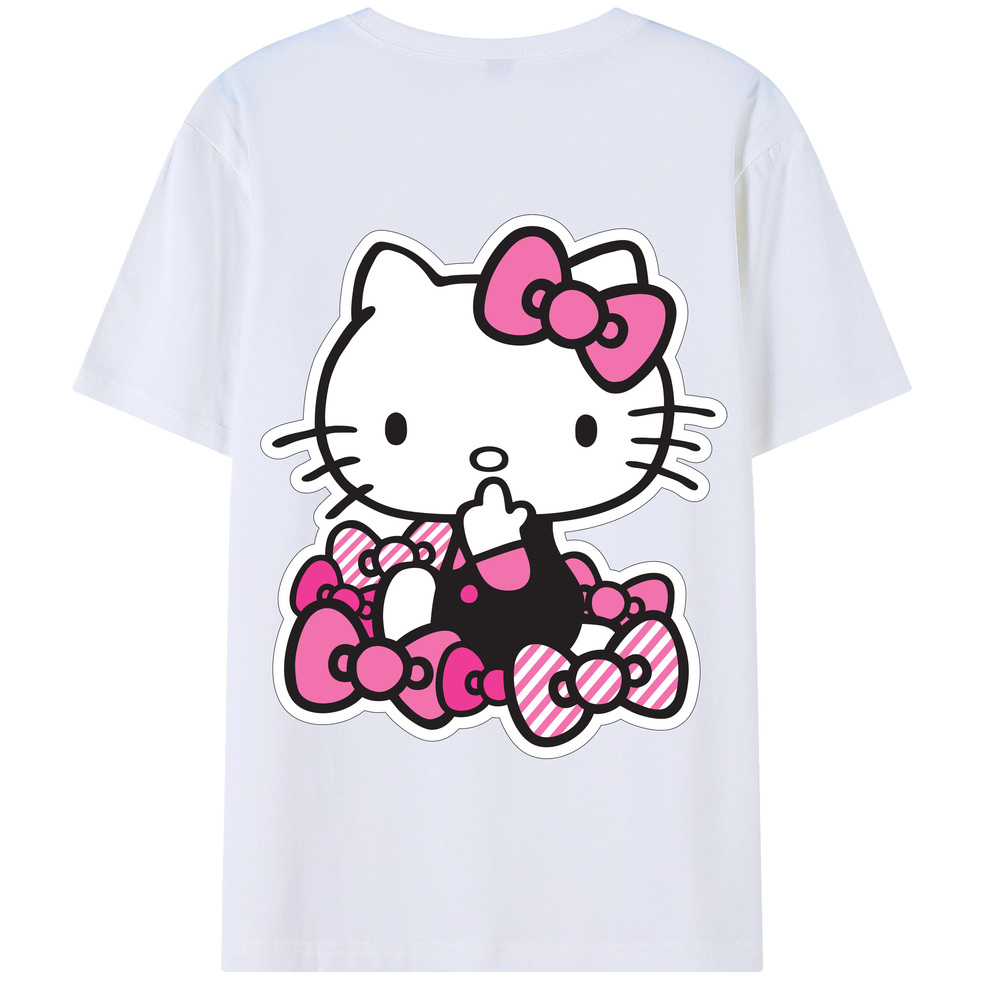 （画像用） Hello Kitty ハローキティ 綿100％半袖Tシャツ（背面プリント）