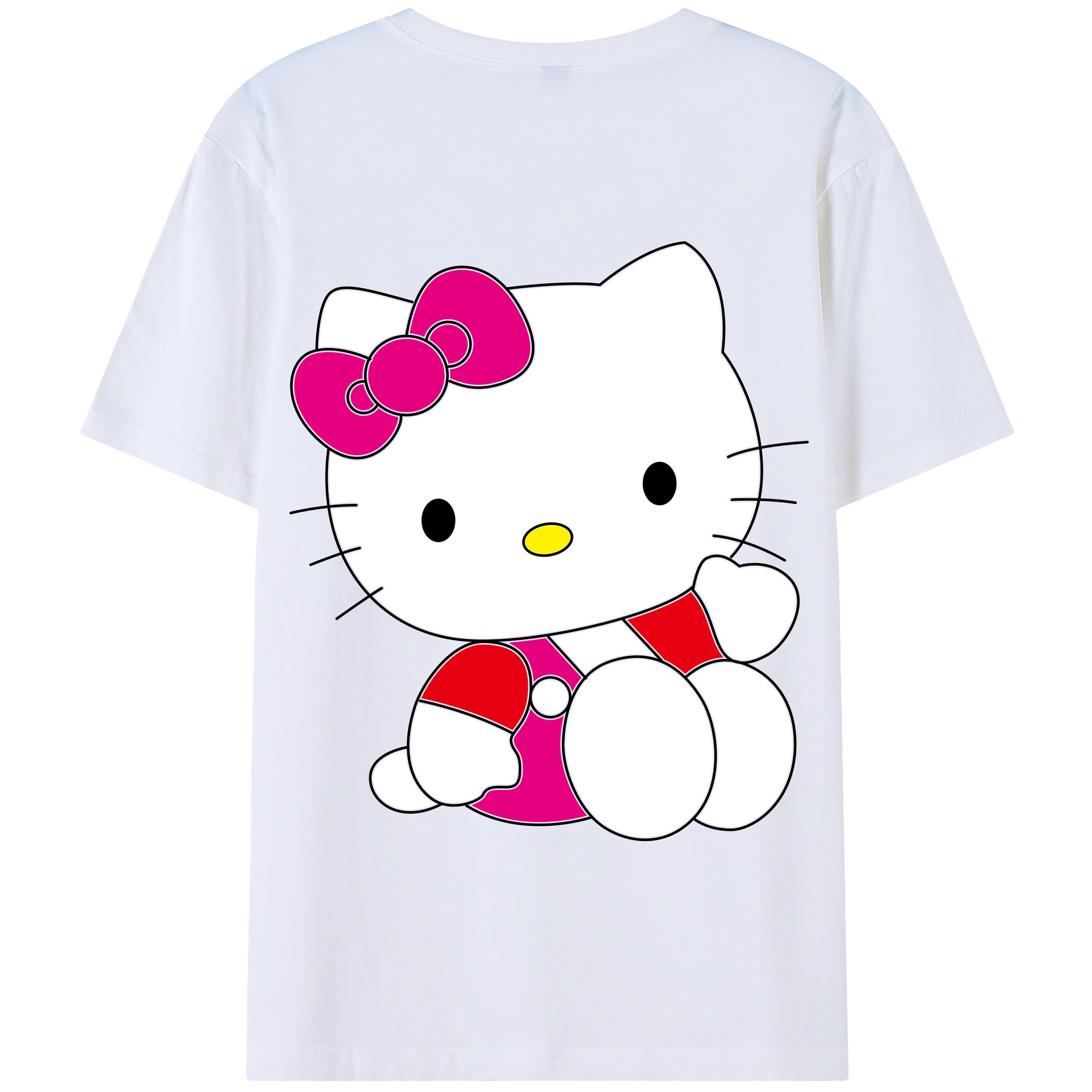 （画像用） Hello Kitty ハローキティ 綿100％半袖Tシャツ（背面プリント）