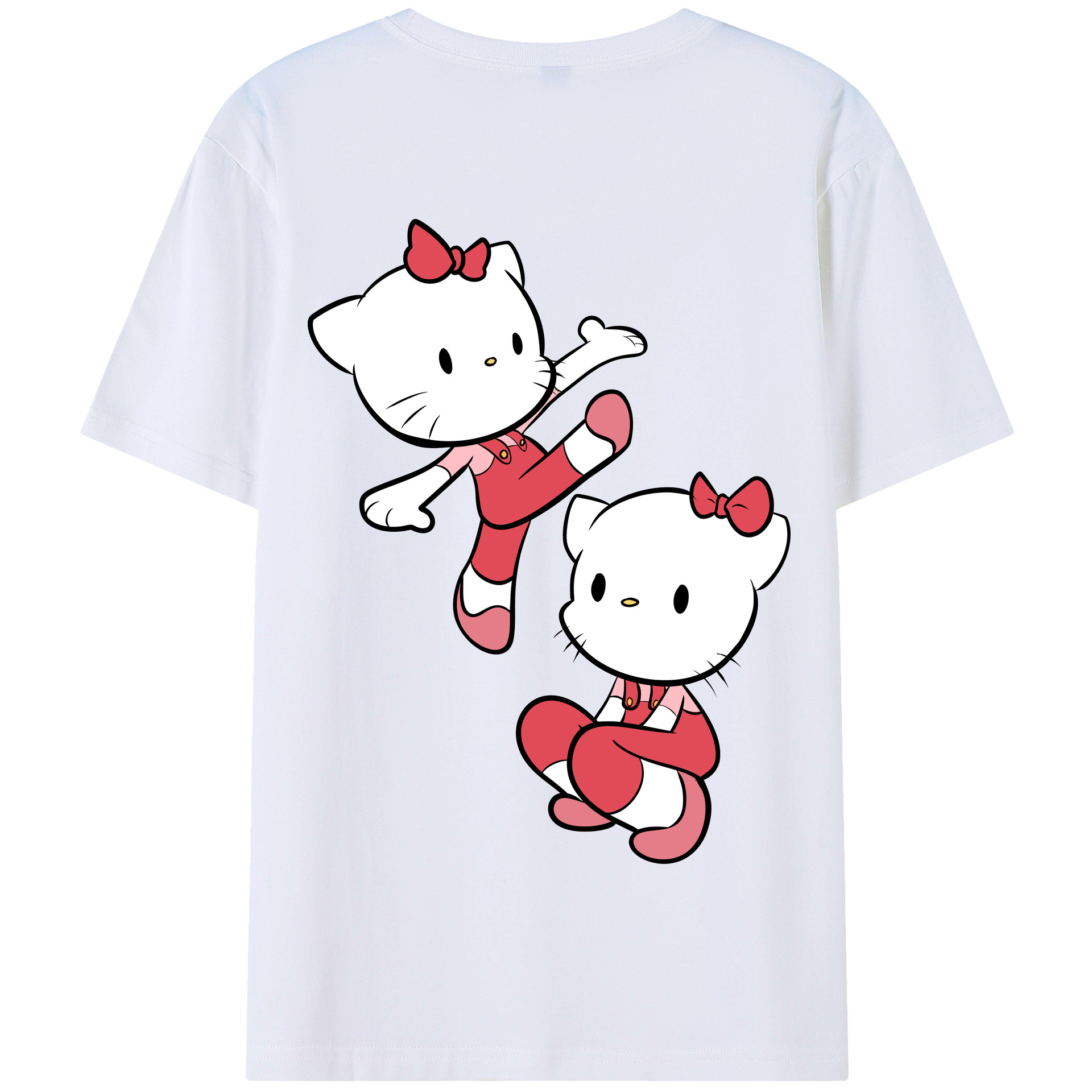 （画像用） Hello Kitty ハローキティ 綿100％半袖Tシャツ（背面プリント）
