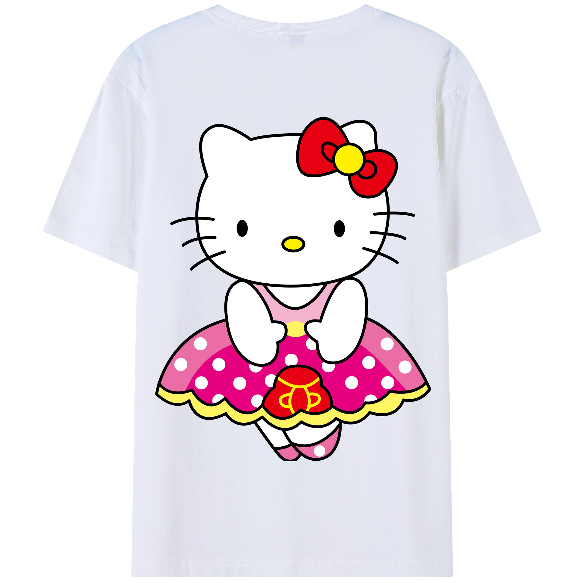 （画像用） Hello Kitty ハローキティ 綿100％半袖Tシャツ（背面プリント）