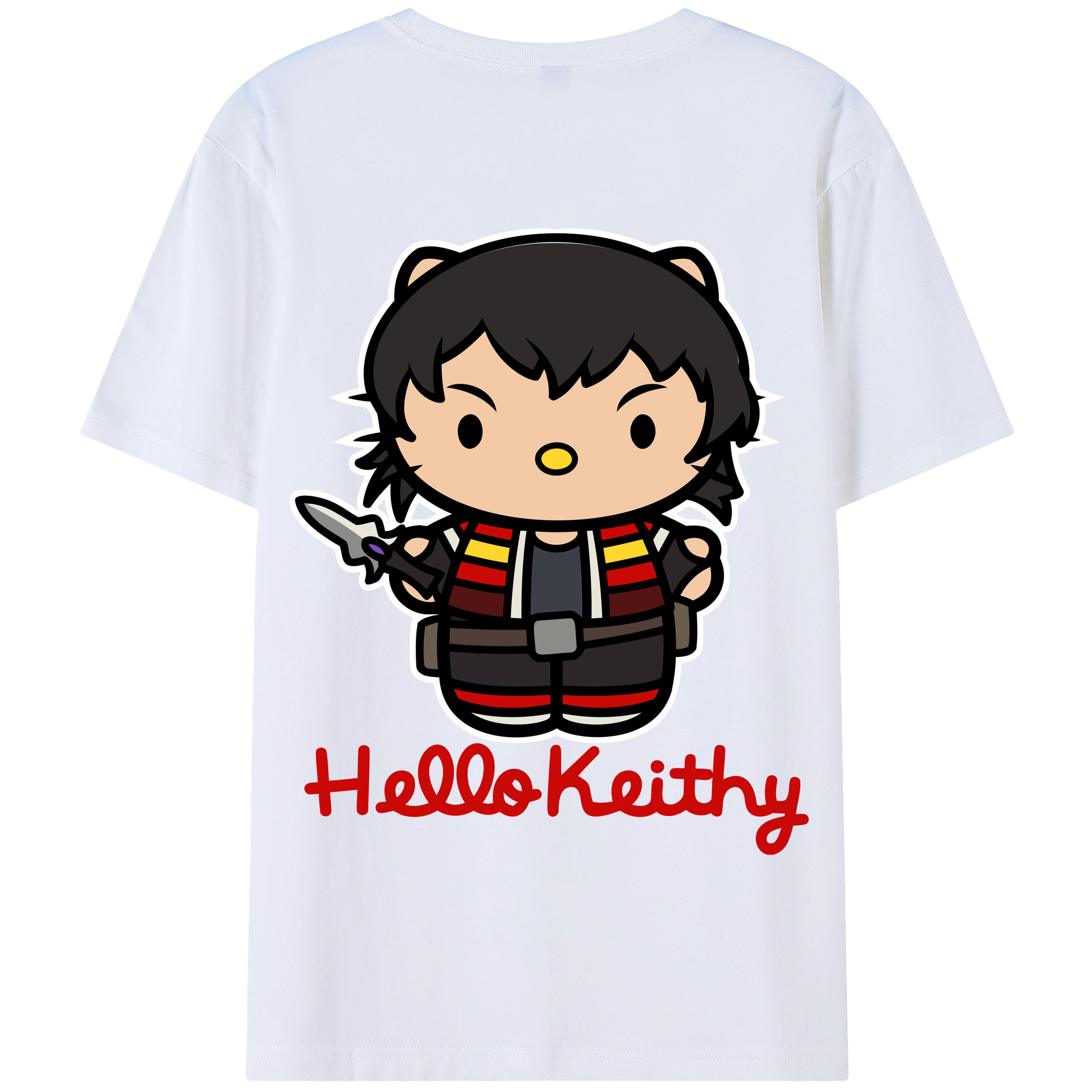 （画像用） Hello Kitty ハローキティ 綿100％半袖Tシャツ（背面プリント）