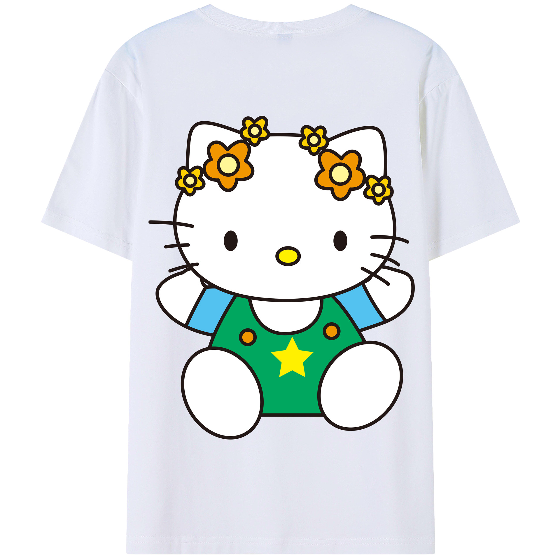 （画像用） Hello Kitty ハローキティ 綿100％半袖Tシャツ（背面プリント）