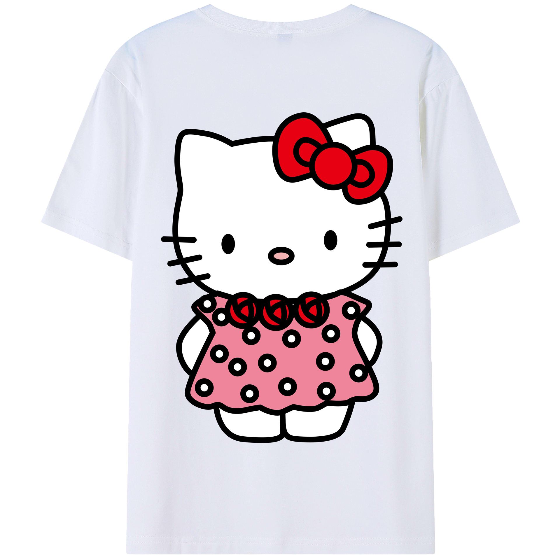 （画像用） Hello Kitty ハローキティ 綿100％半袖Tシャツ（背面プリント）