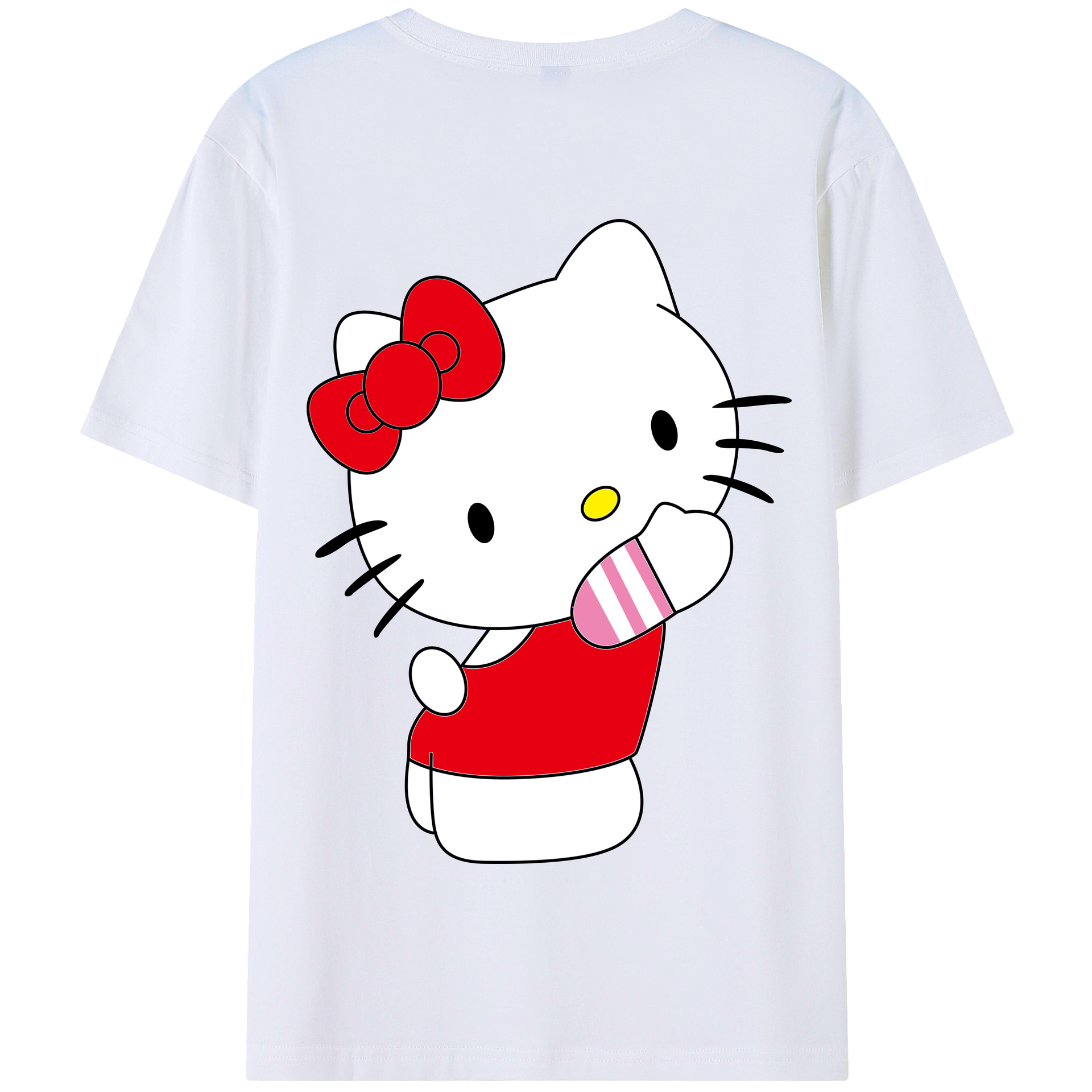 （画像用） Hello Kitty ハローキティ 綿100％半袖Tシャツ（背面プリント）