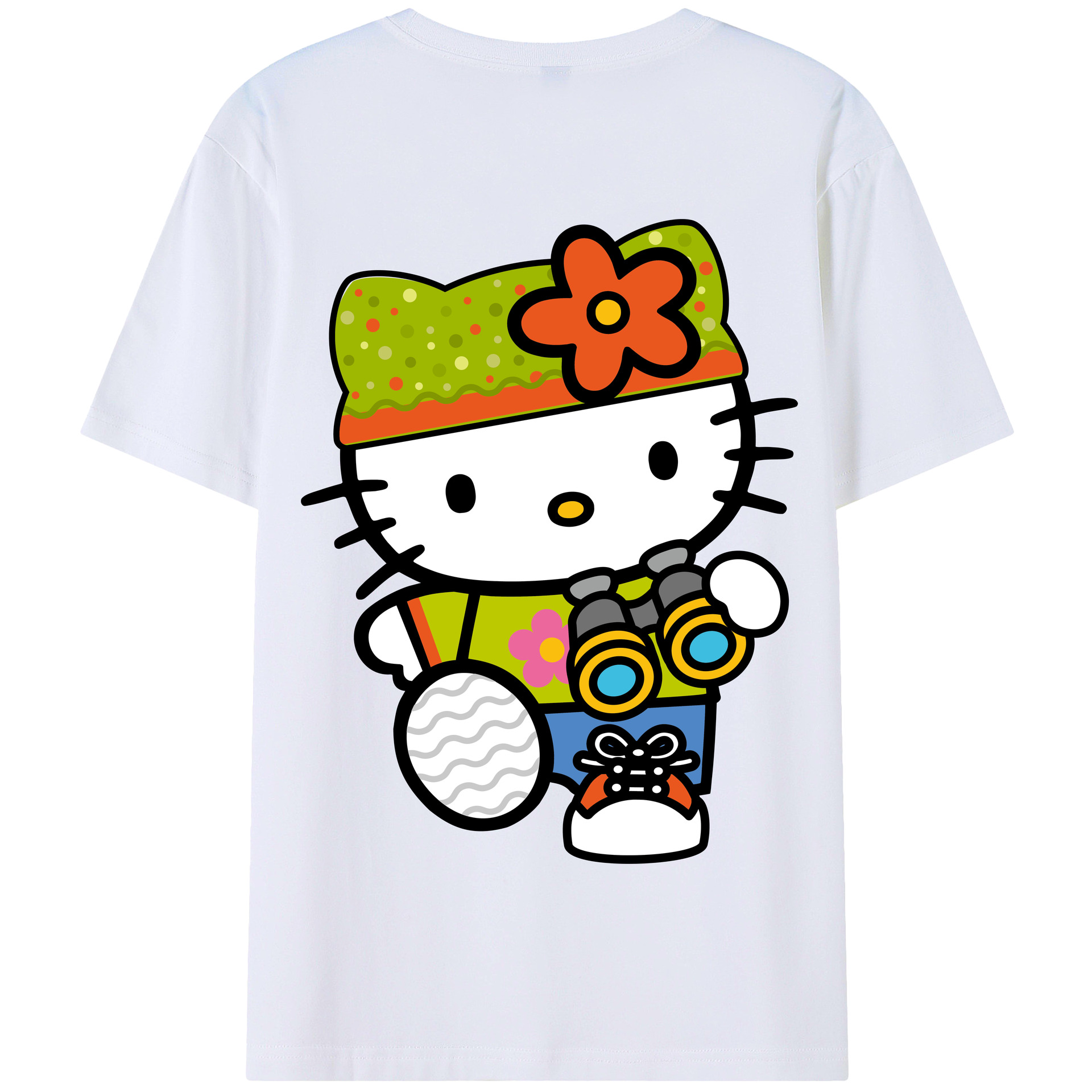（画像用） Hello Kitty ハローキティ 綿100％半袖Tシャツ（背面プリント）
