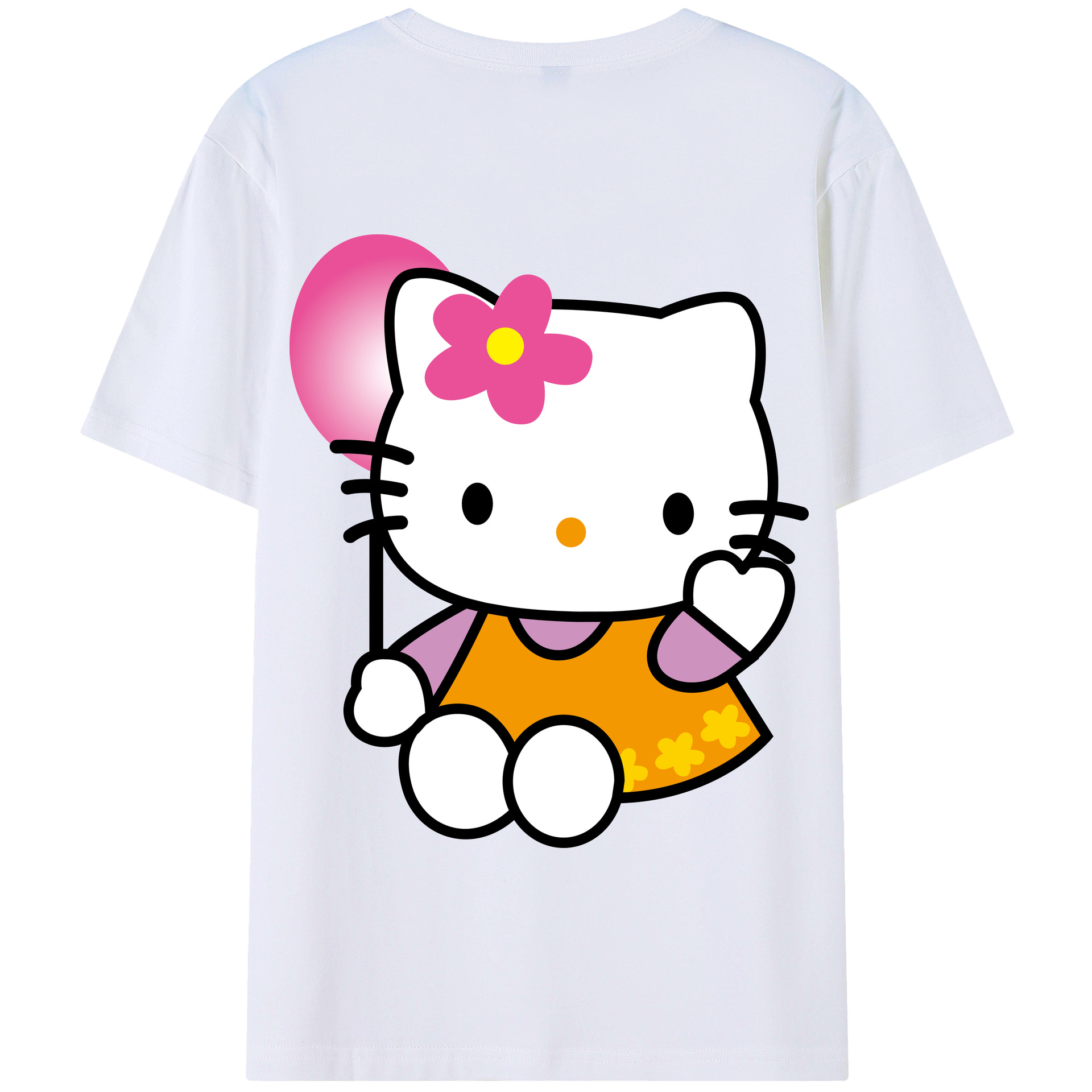 （画像用） Hello Kitty ハローキティ 綿100％半袖Tシャツ（背面プリント）