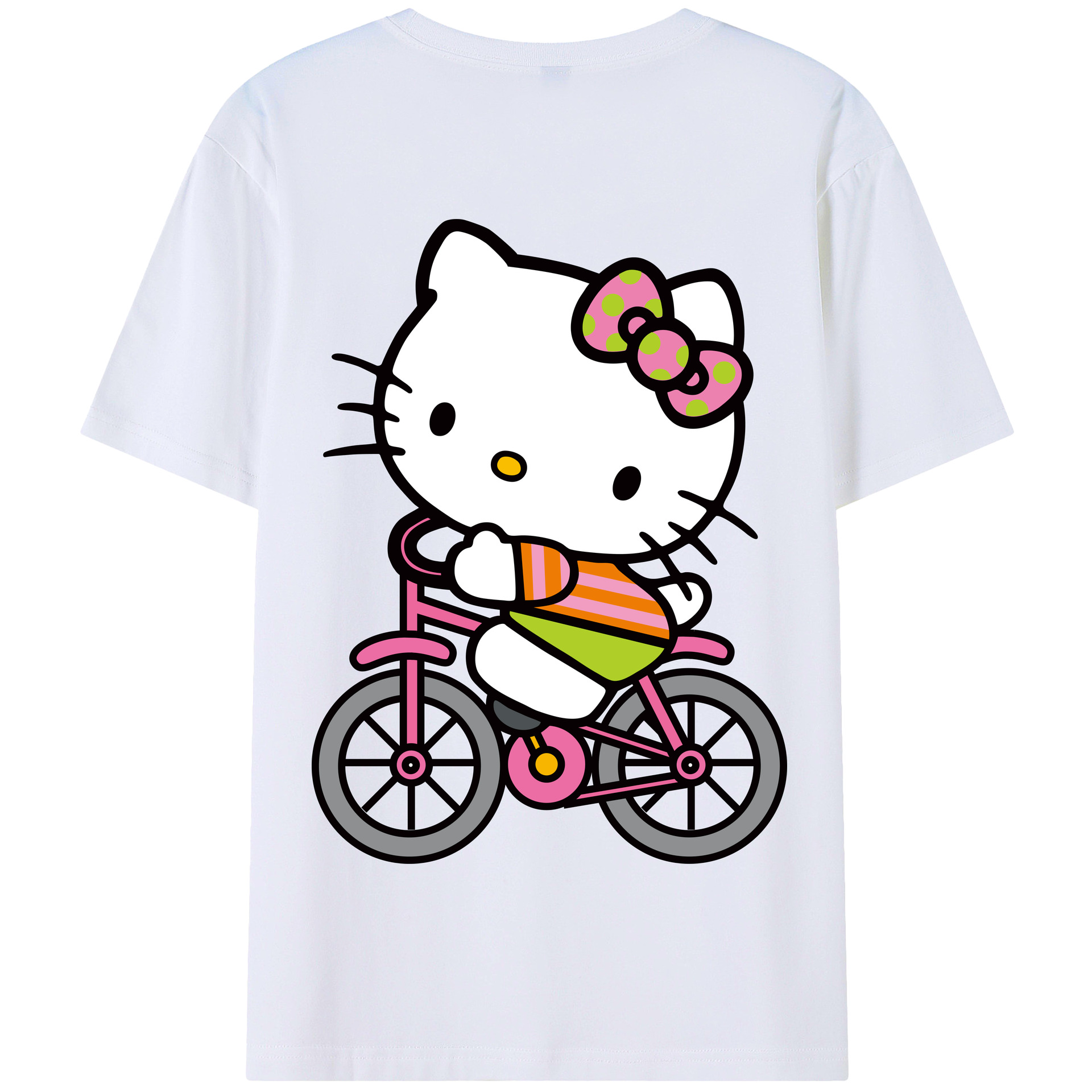 （画像用） Hello Kitty ハローキティ 綿100％半袖Tシャツ（背面プリント）