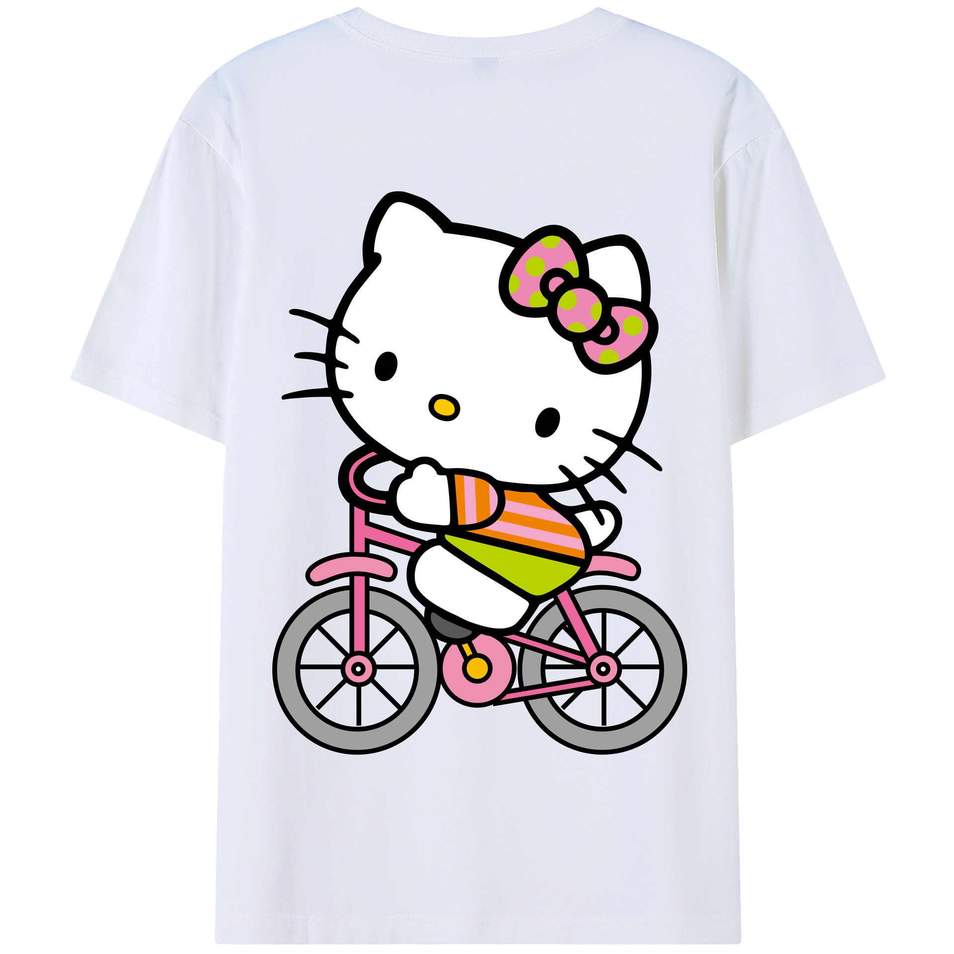 （画像用） Hello Kitty ハローキティ 綿100％半袖Tシャツ（背面プリント）