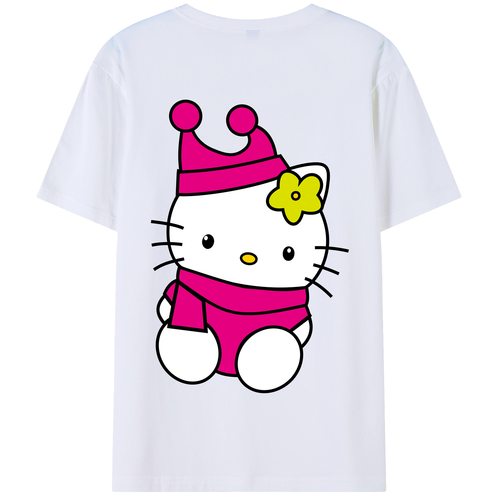 （画像用） Hello Kitty ハローキティ 綿100％半袖Tシャツ（背面プリント）