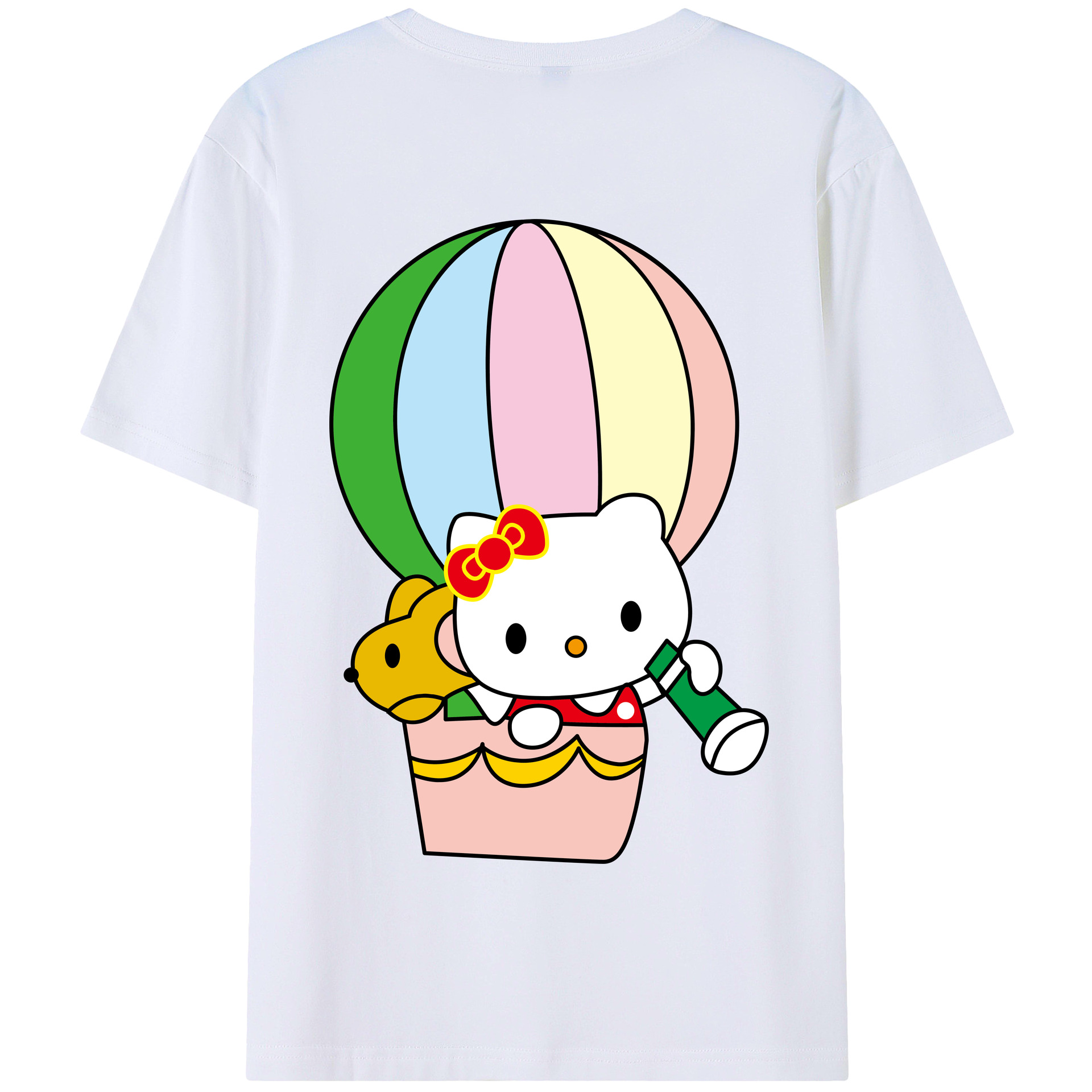 （画像用） Hello Kitty ハローキティ 綿100％半袖Tシャツ（背面プリント）